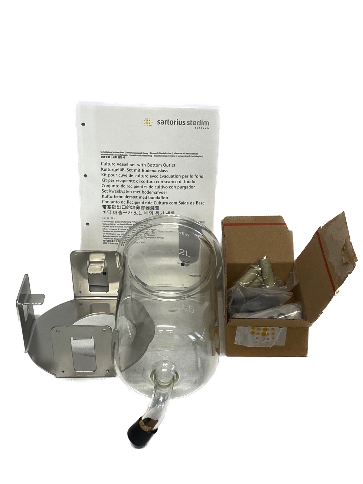 SARTORIUS STEDIM 2L SW Reaction Vessel Kit w/ Bottom Outlet UNIVESSEL-00077