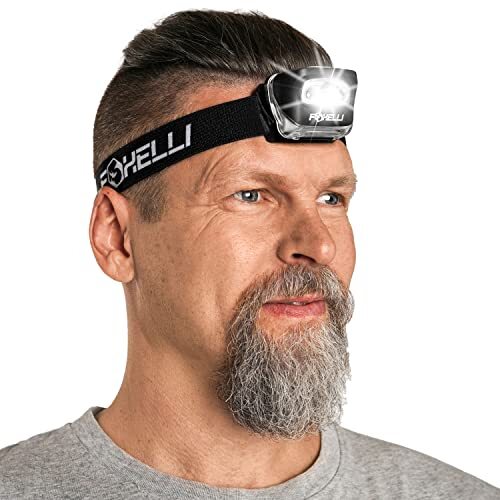 Foxelli LED Headlamp Flashlight for Adults & Kids, Running,  Assorted Colors