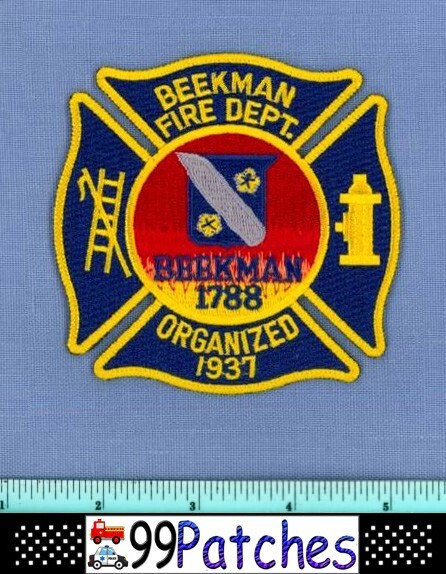 BEEKMAN FD POUGHQUAG NEW YORK Fire Rescue Shoulder Patch COLORFUL SUNRISE 4B