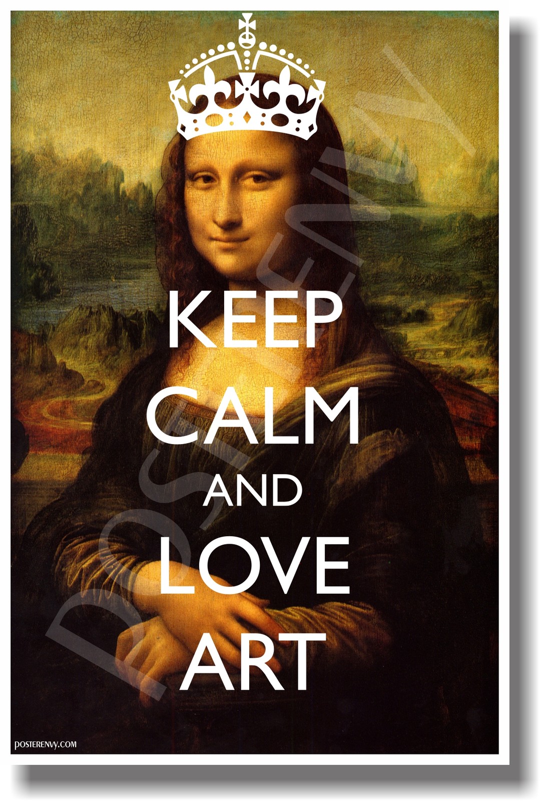 Keep Calm and Love Art  - With Crown - NEW Classroom Motivational Poster