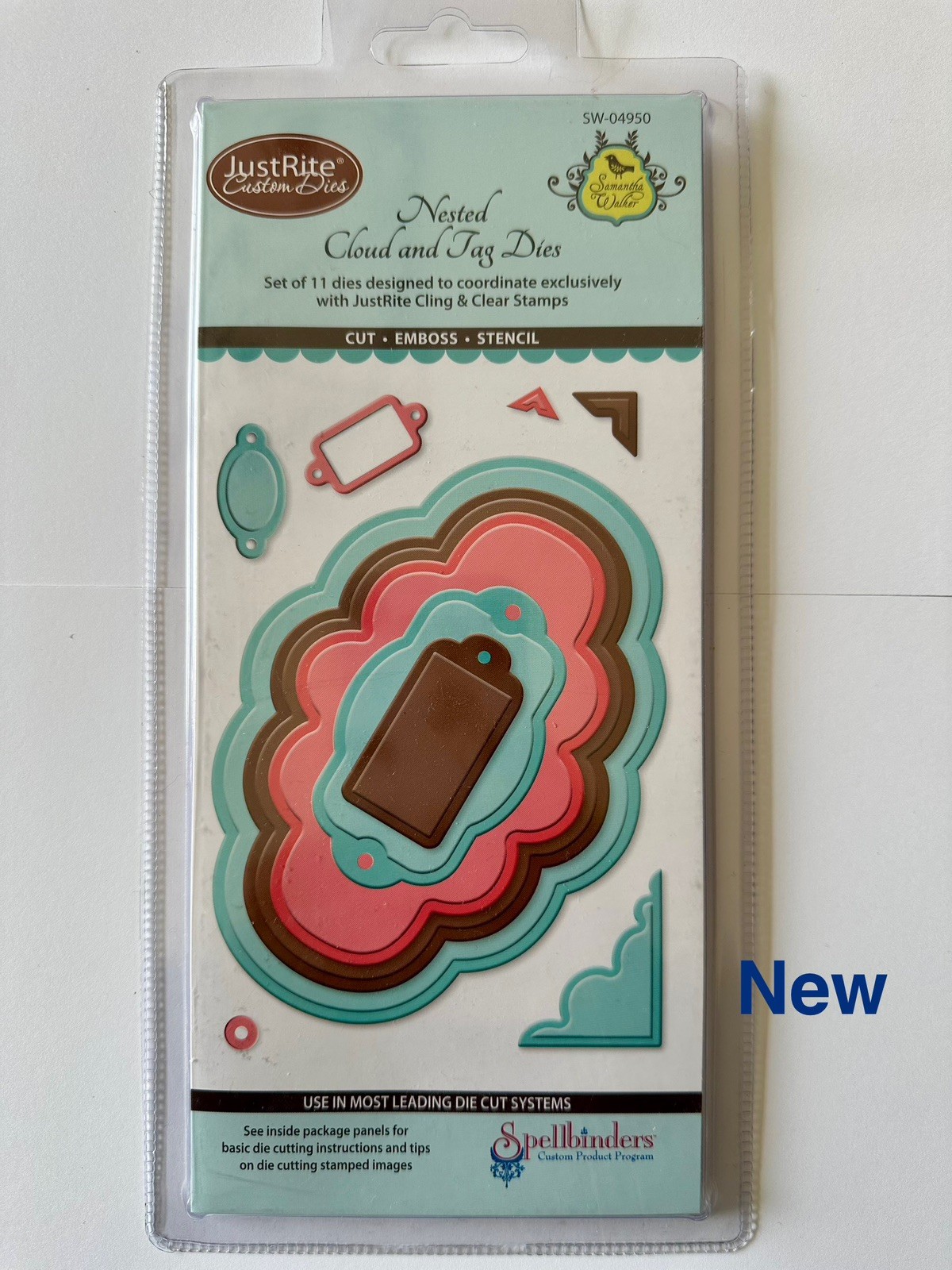JustRite Nested Cloud and Tag Dies Spellbinders Set of 11 SW-04950