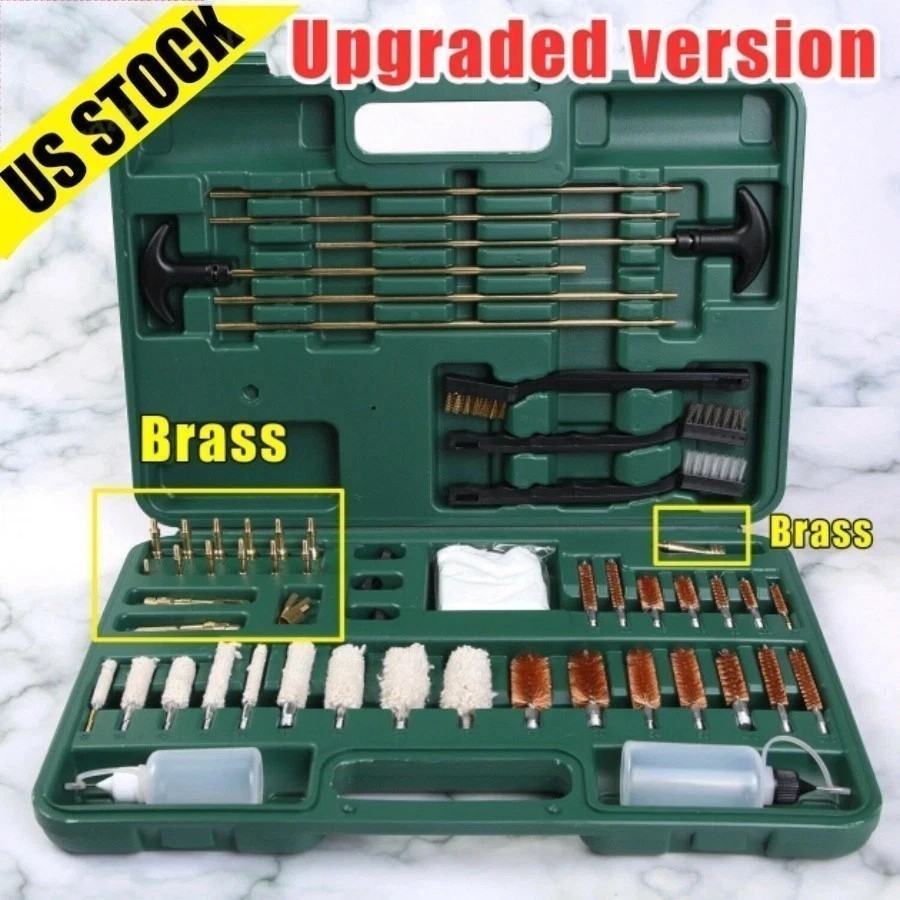 163pc Gun Cleaning Kit Universal Rifle Pistol Shotgun Handgun Firearm with Case