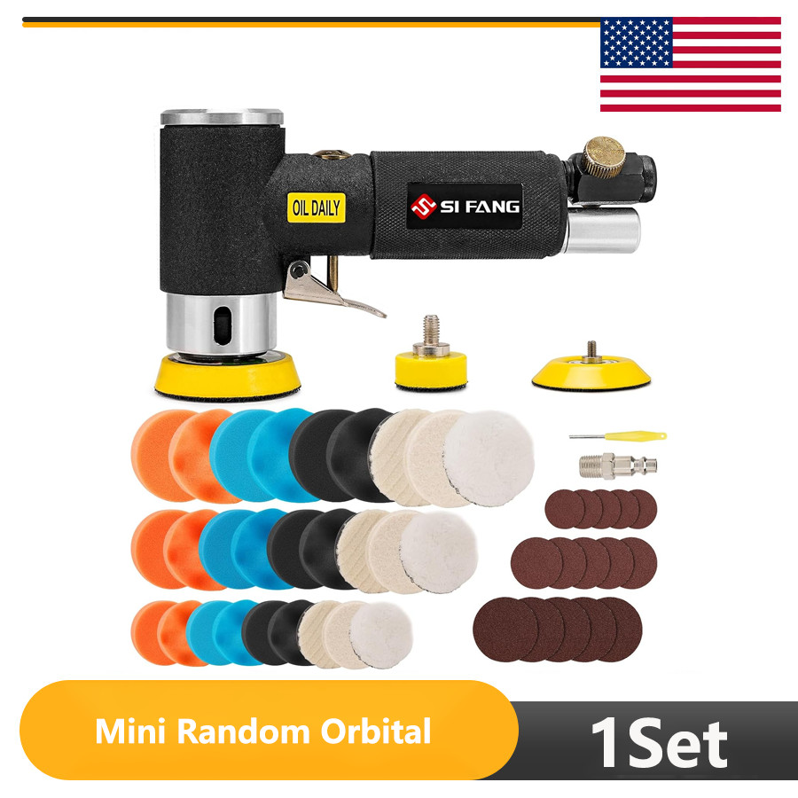 Mini Random Orbital Air Sander Kit High Speed Pneumatic DA Sanders Polisher