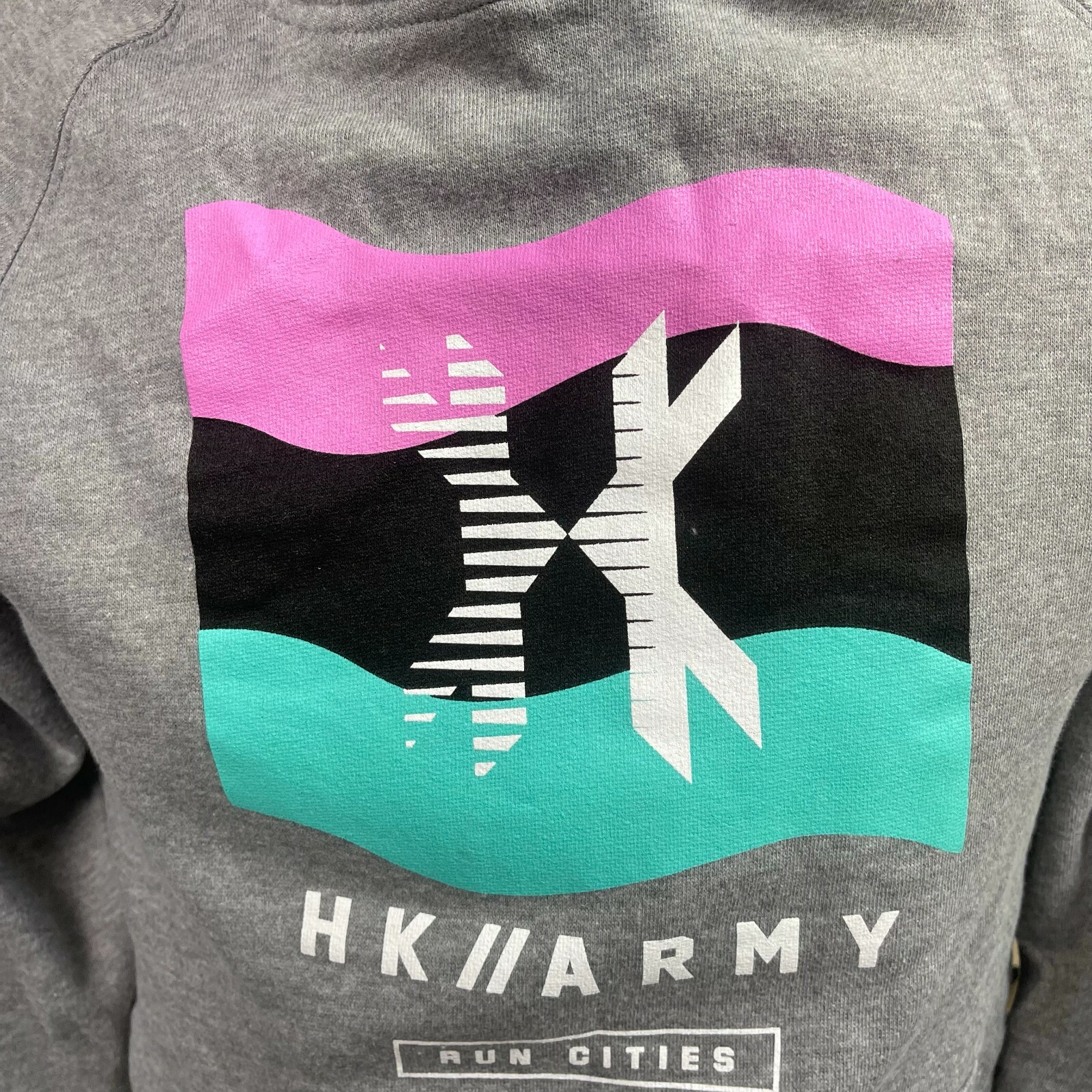 NEW HK Army Wavy Pull Over Hooded Sweatshirt - Grey - X-Small