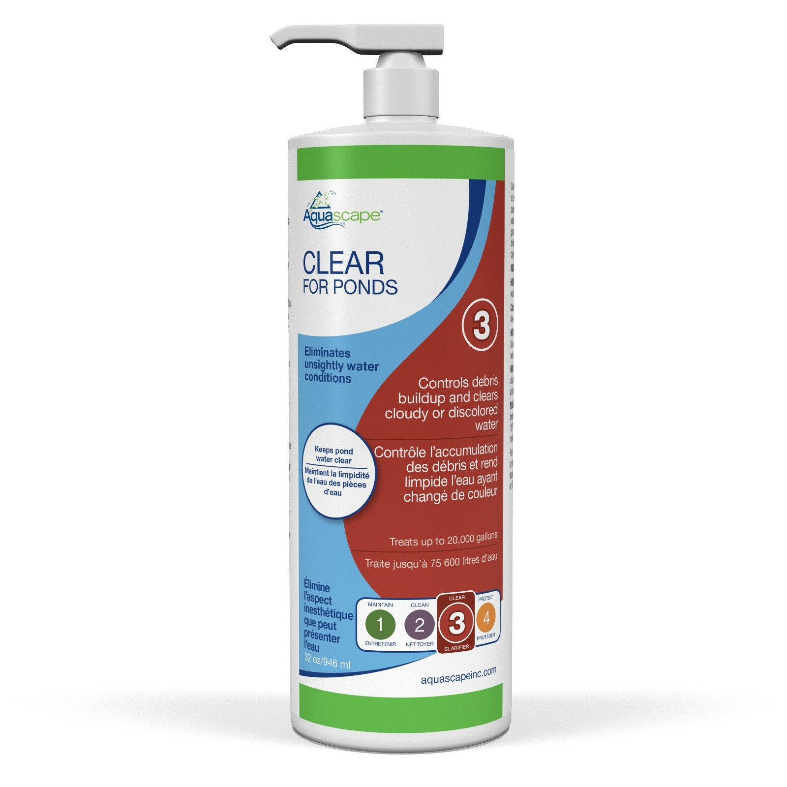 AQUASCAPE #96067 CLEAR for PONDS 32 oz /946 ml Treats up to 20,000 gallons