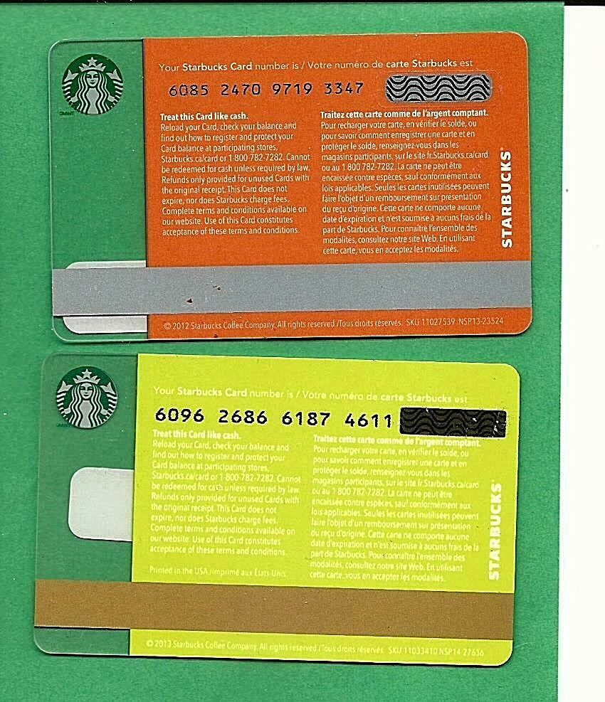 Starbucks Canada 2012 2013 Admin Day Gift Card No Value