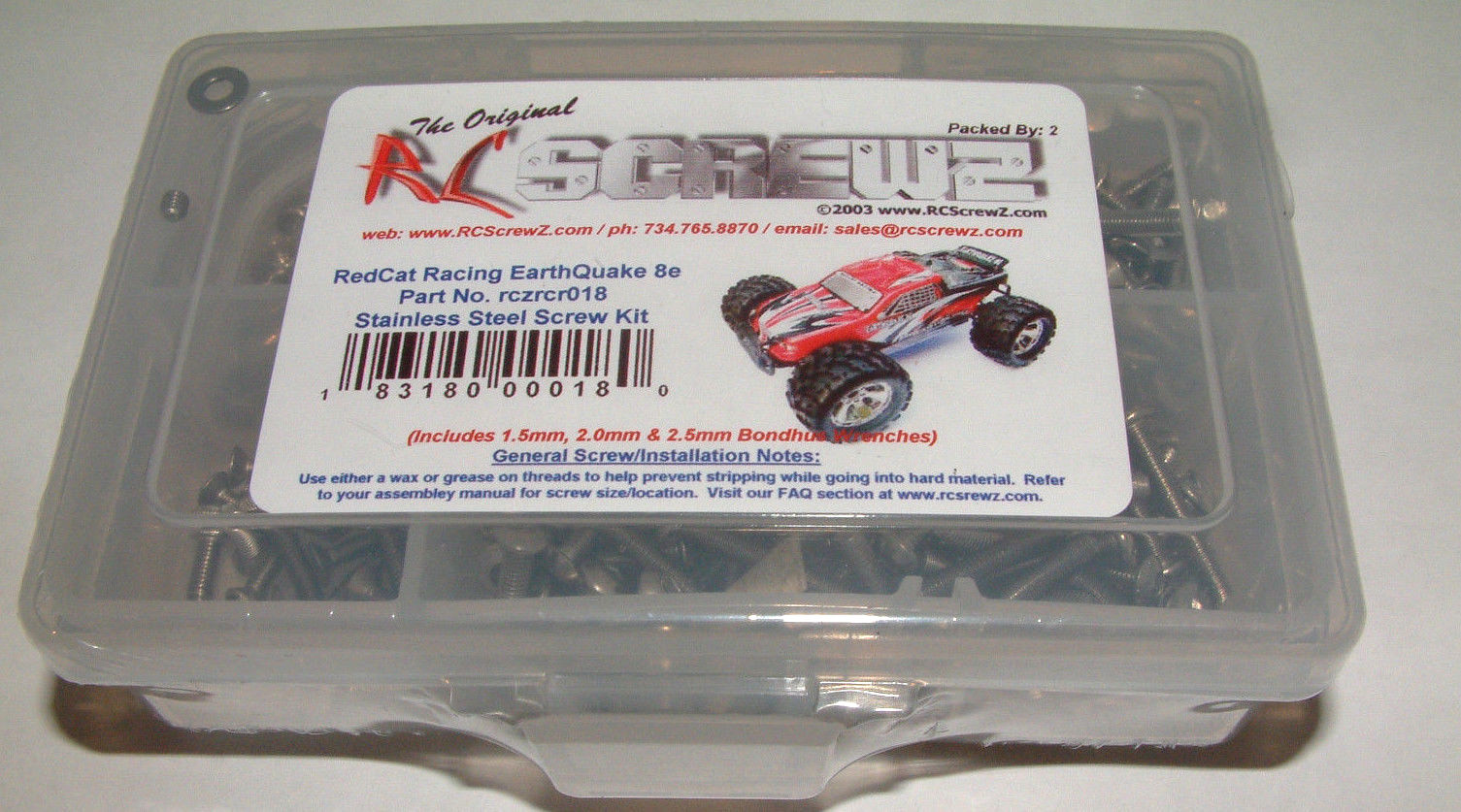 REDCAT RACING EARTHQUAKE 8E RC SCREWZ STAINLESS STEEL SCREW SET RCR018
