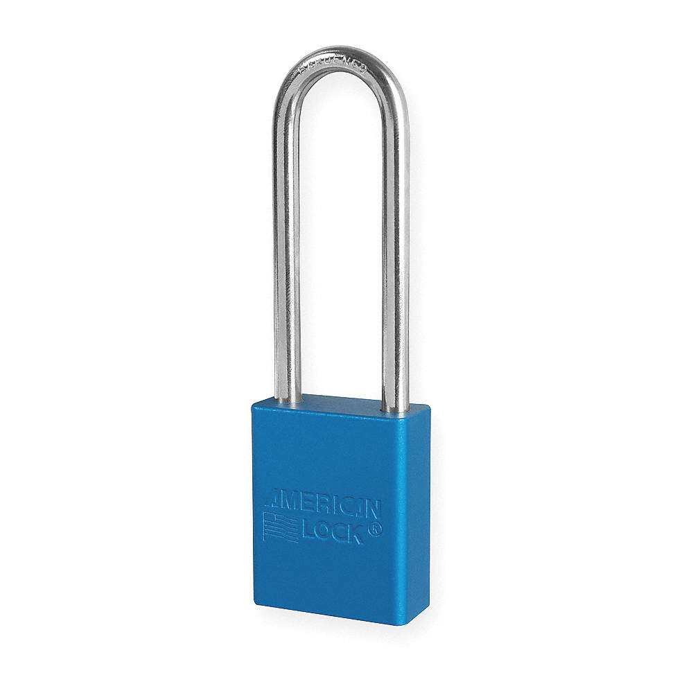 AMERICAN LOCK A1107BLU Lockout Padlock,KD,Blue,1-7/8"H 4END5