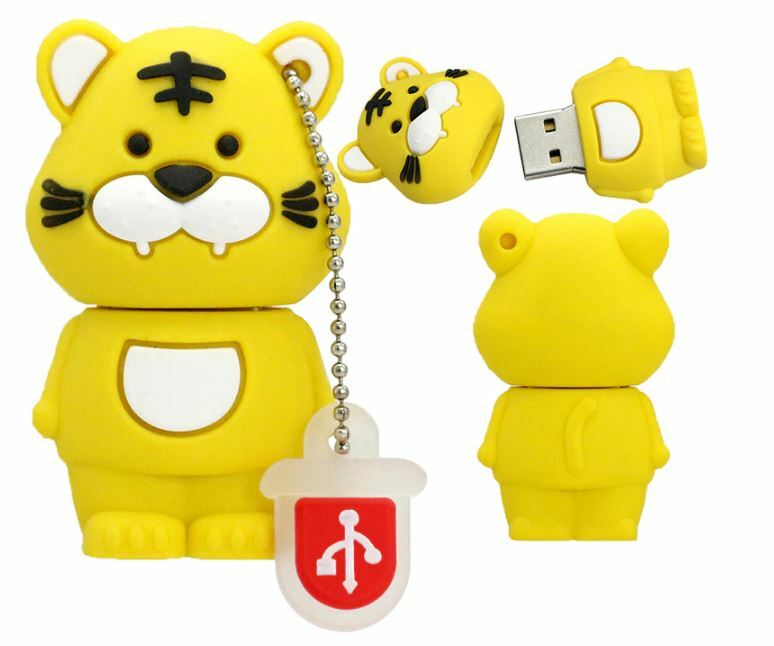 2.0 16GB 32GB 64GB Yellow Tiger Cat Animal USB Flash Thumb Drive USA Shipper