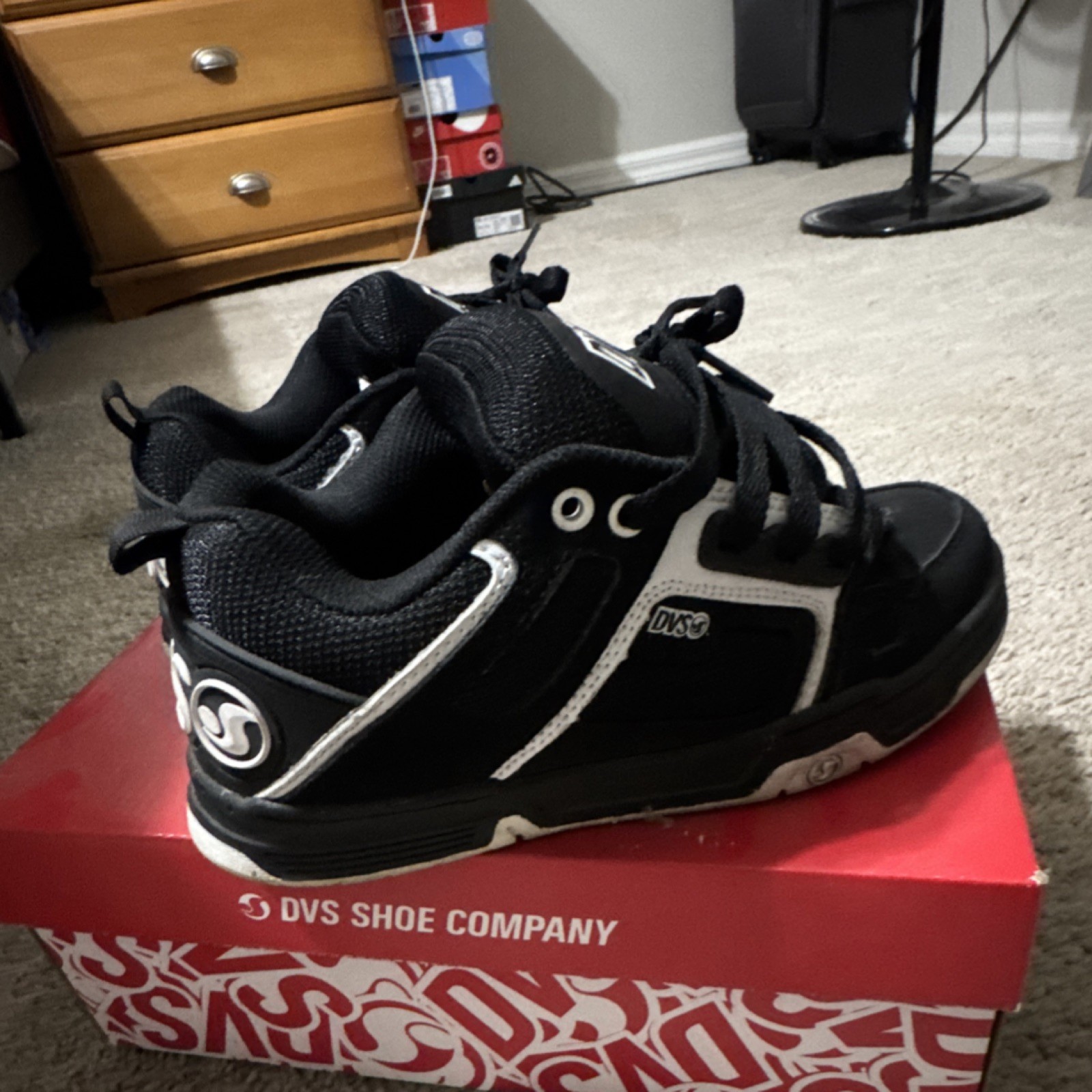DVS Comanche Skateboarding Shoes Black US Men's Size 4 Medium Width