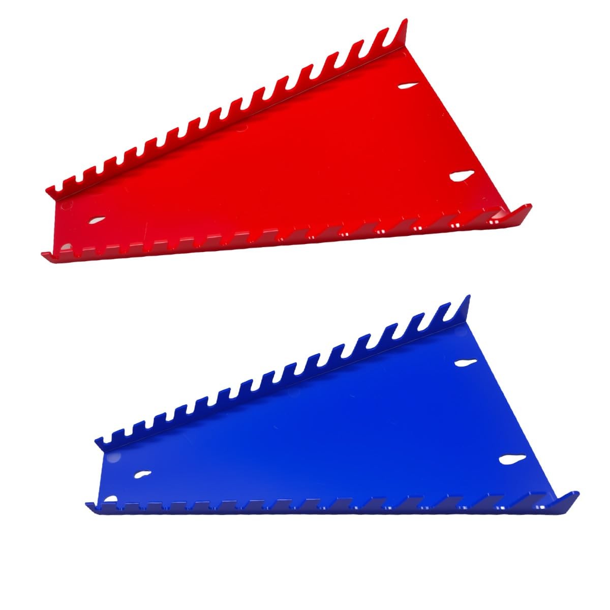 2PCS Wrench Organizer Tray, 16-Slot Each Wrench Rack Tray, Fits SAE (1/4" to
