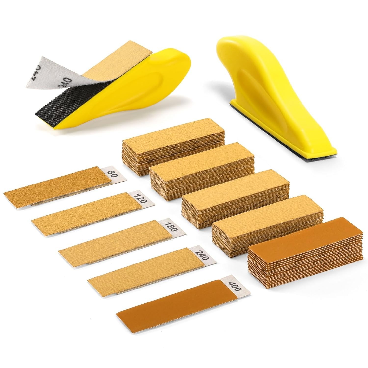 Comfortable 100 Pcs Detail Sanding Block Kit - 3.5" Mini Tool for Small Projects