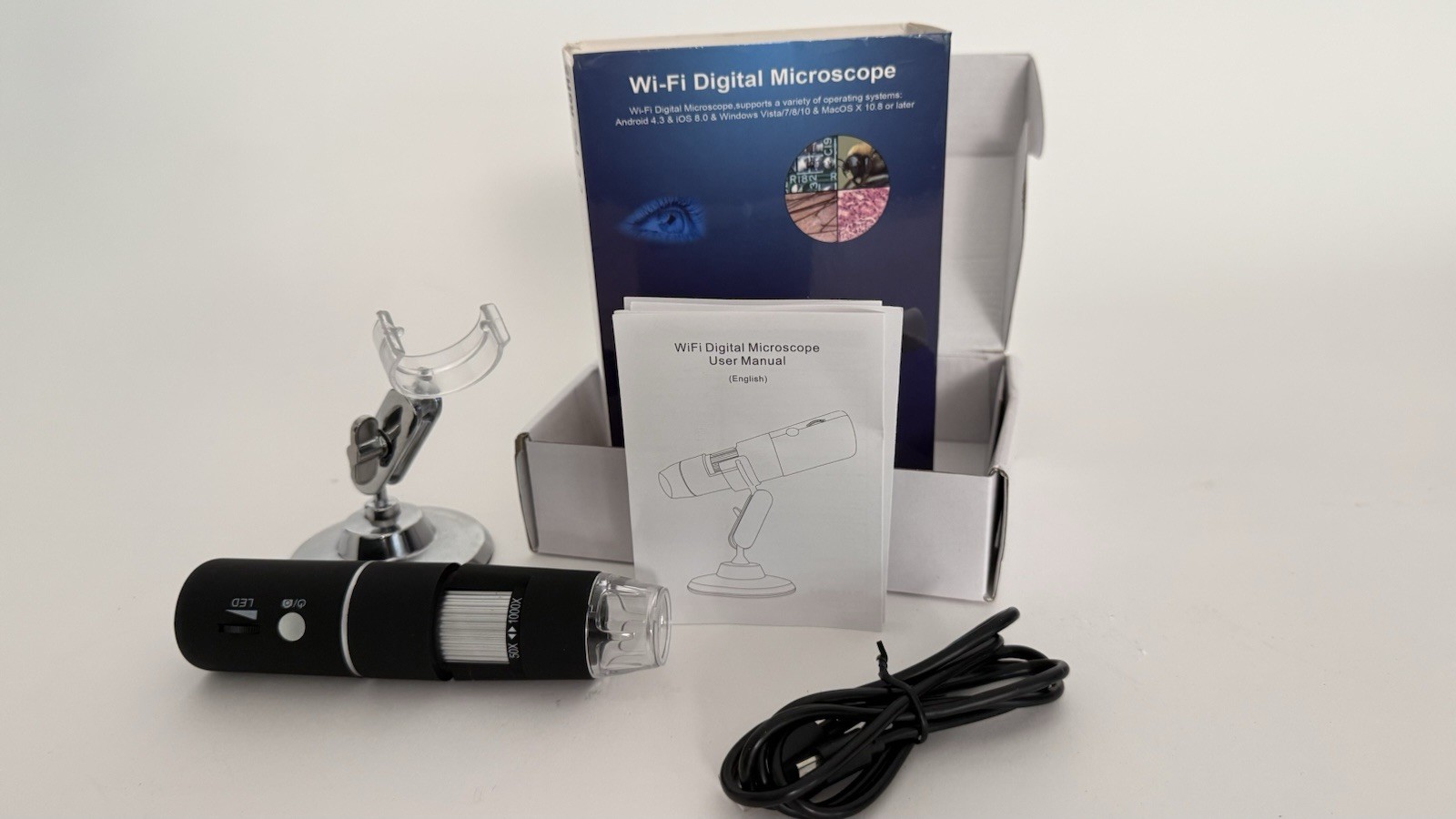 Yinama Wi-Fi Digital Microscope, Video, LED, Video, 1000X Magnification Range