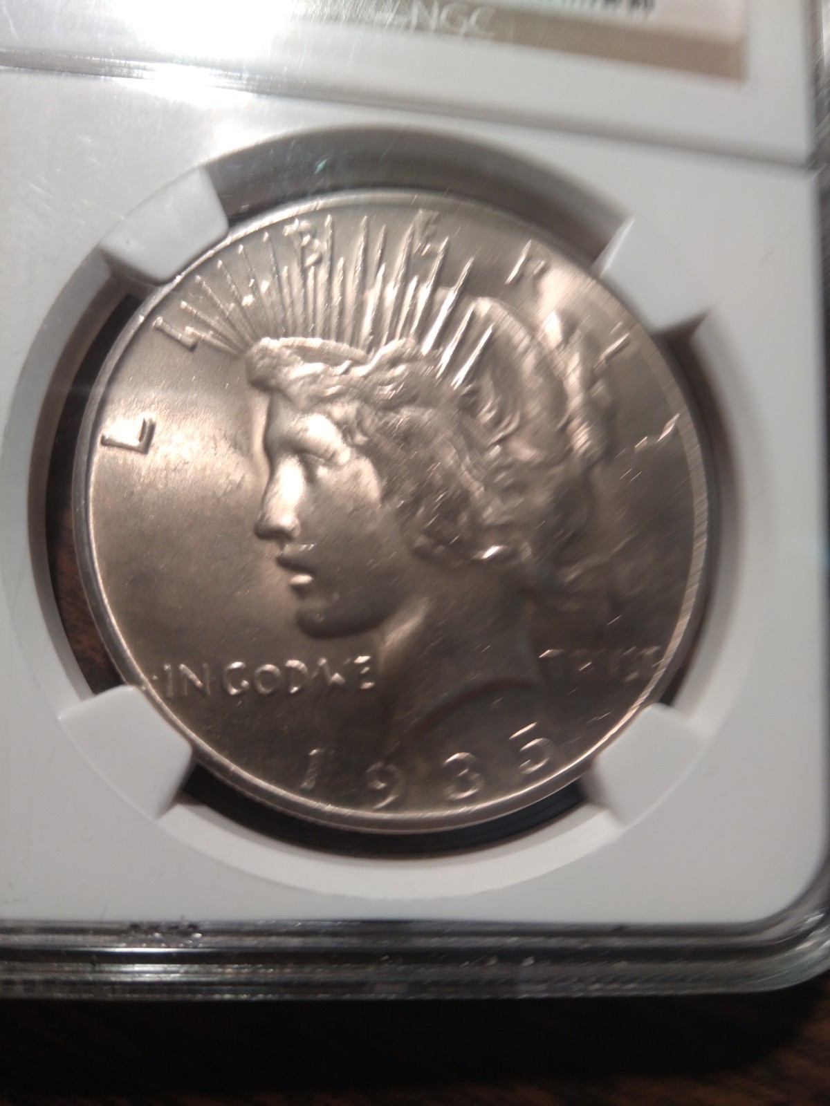 1935 NGC MS 64 peace silver dollar
