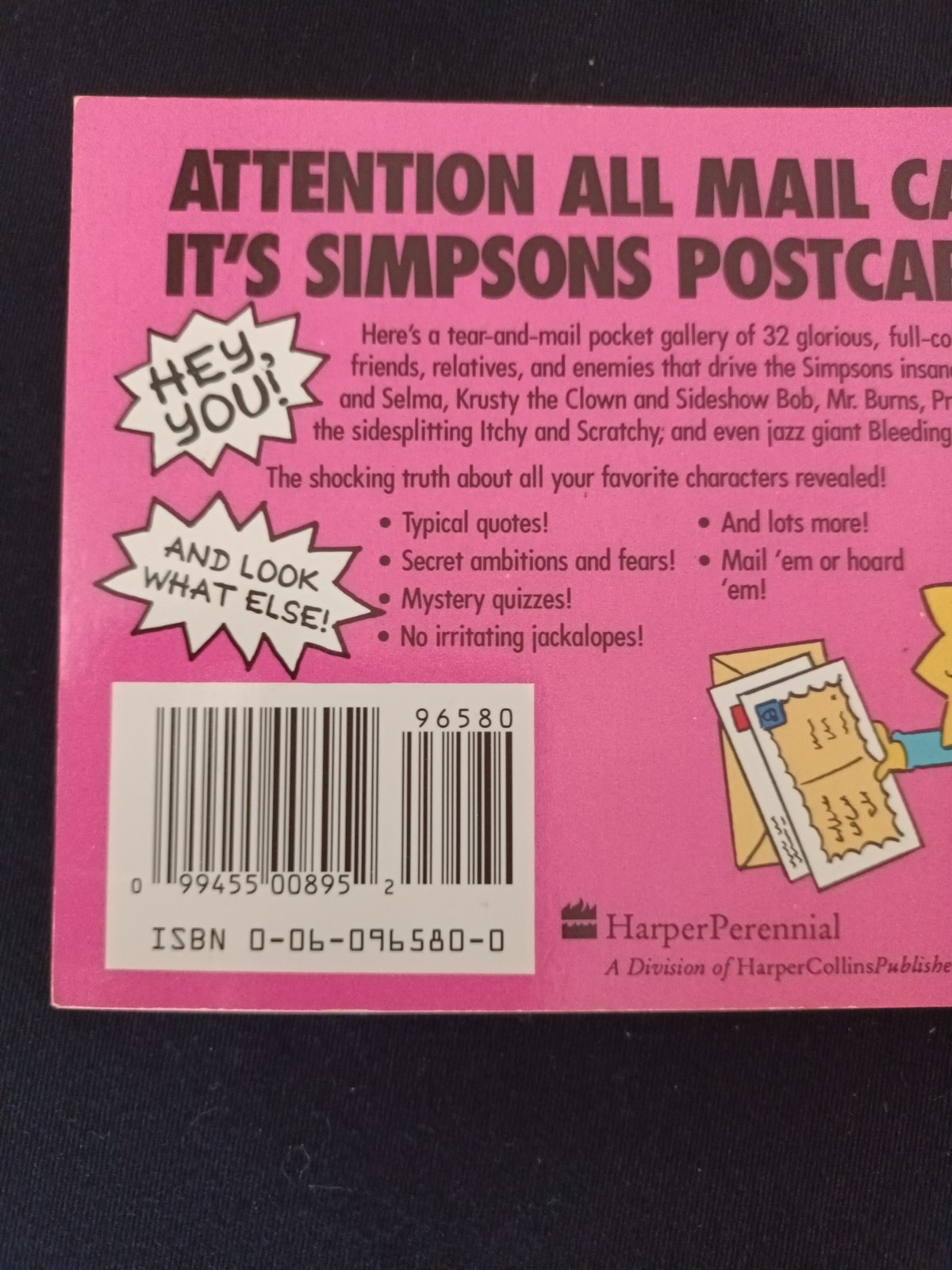 Greetings From The Simpsons 32 Postcards. 1st Print Edition 1990