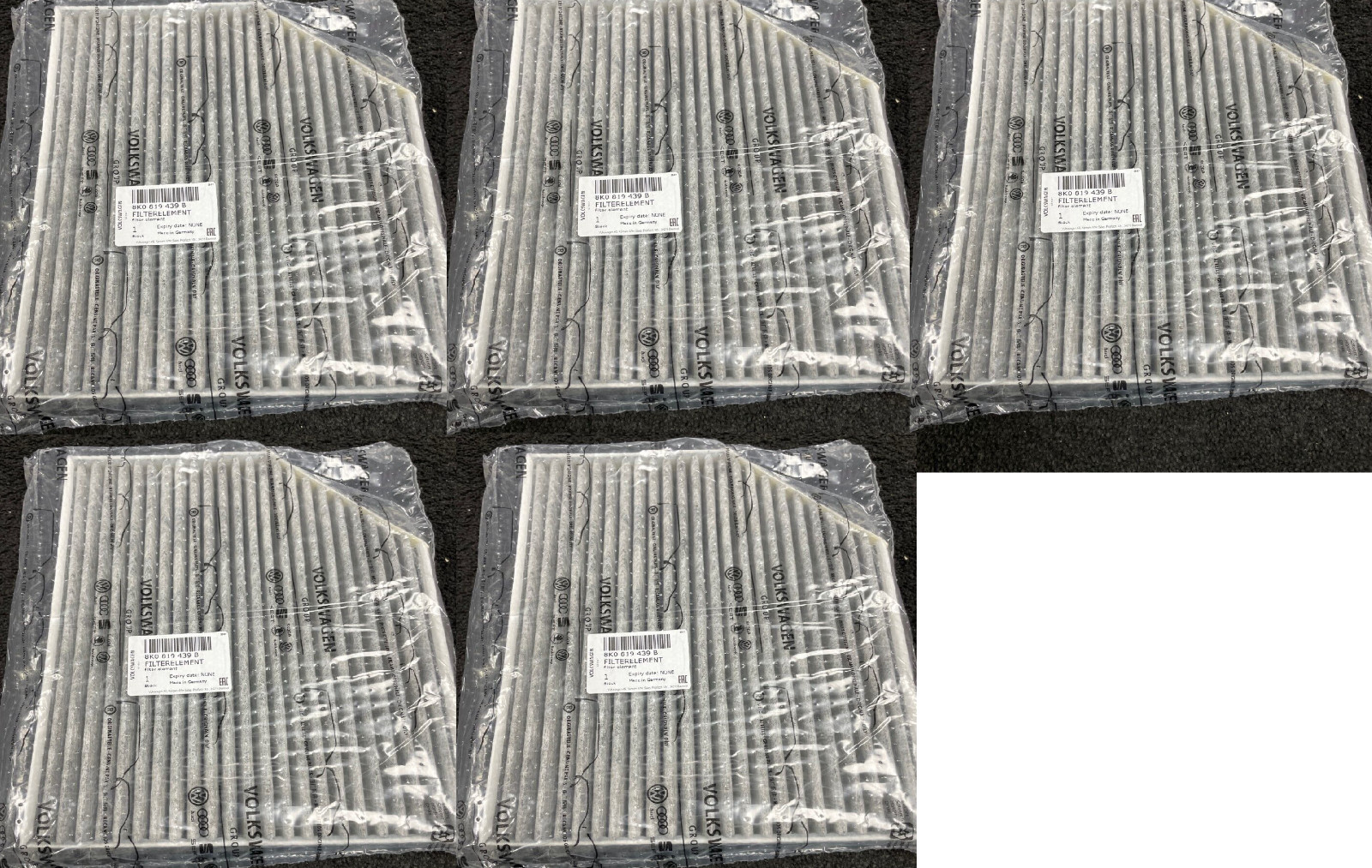 GENUINE AUDI A4 A5 RS4 S4 S5 RS5 SQ5 DUST POLLEN CABIN FILTERS 8K0819439B 5PCS