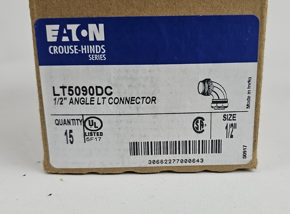 EATON LT509ODC 1/2" ANGLE LT CONNECTOR