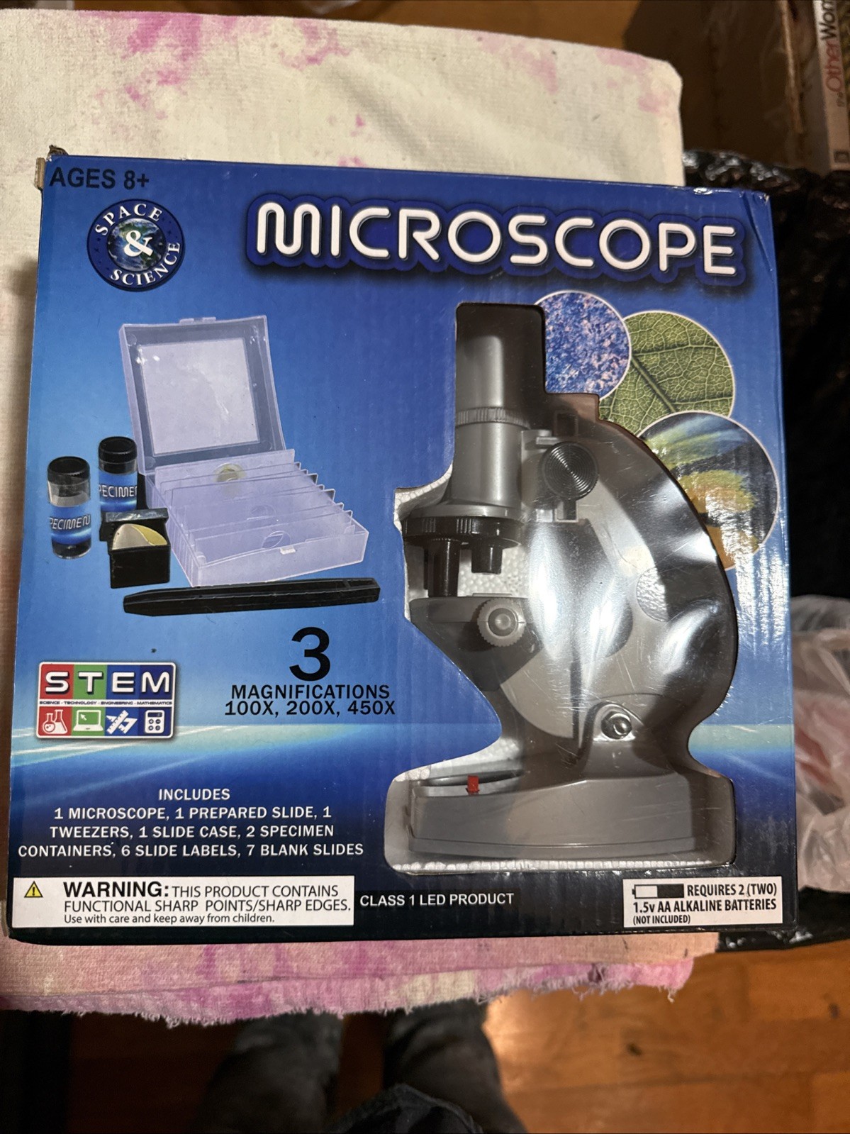 STEM Microscope With Light Source 100x, 200x, 450x, Kids, Educational, Ages 8+