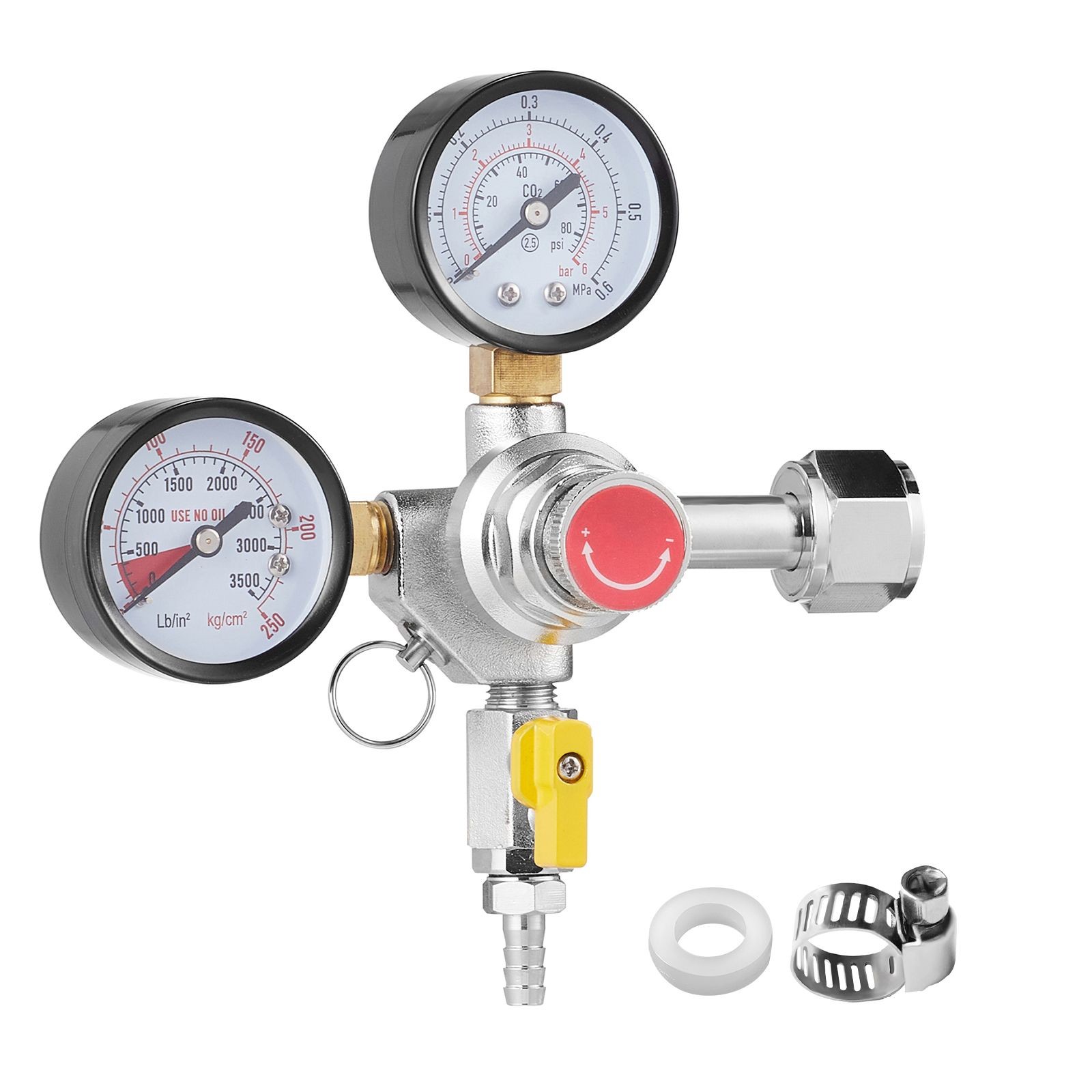 Double Gauge CO2 Regulator 0-60PSI for Draft Beer