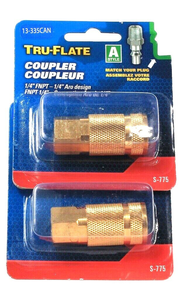 2 Tru-Flate 13-335CAN A Style 1/4" FNPT Coupler Interchange For Female Coupler