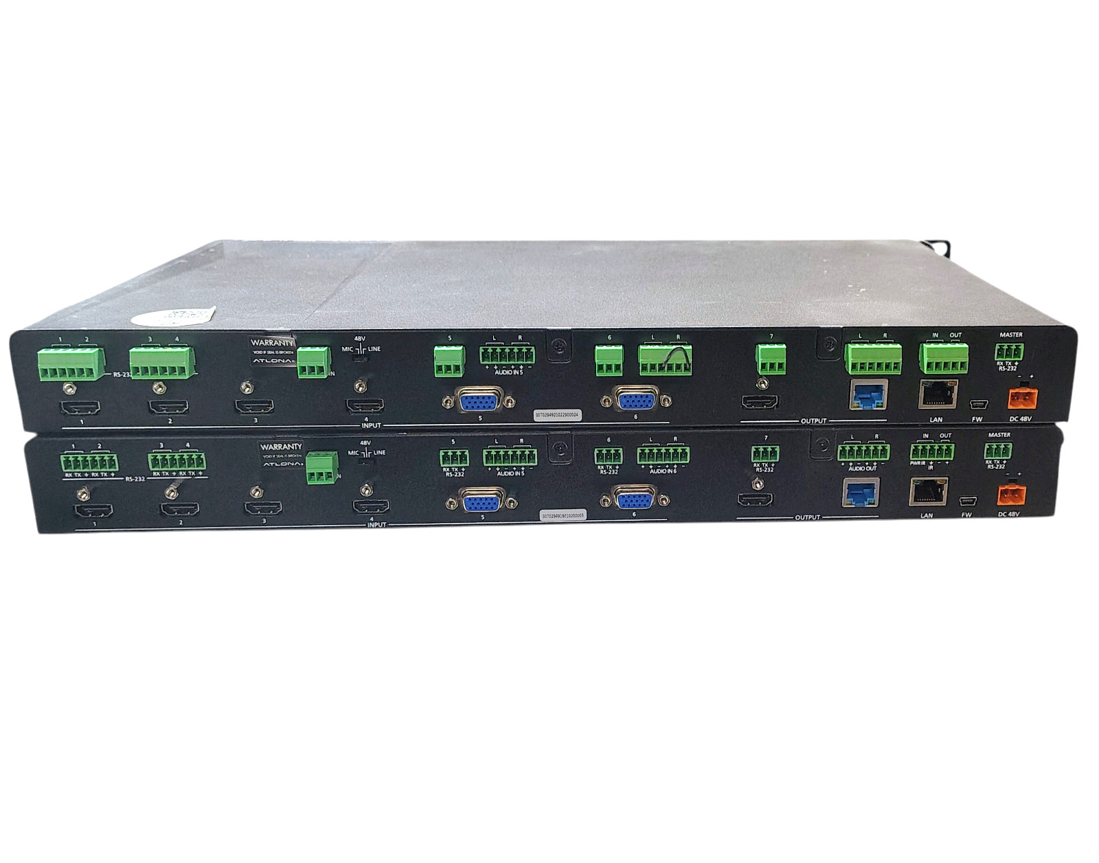 (2) Atlona 4K/UHD Six-Input Multi-Format Switcher AT-UHD-CLSO-601 w Rack Ears