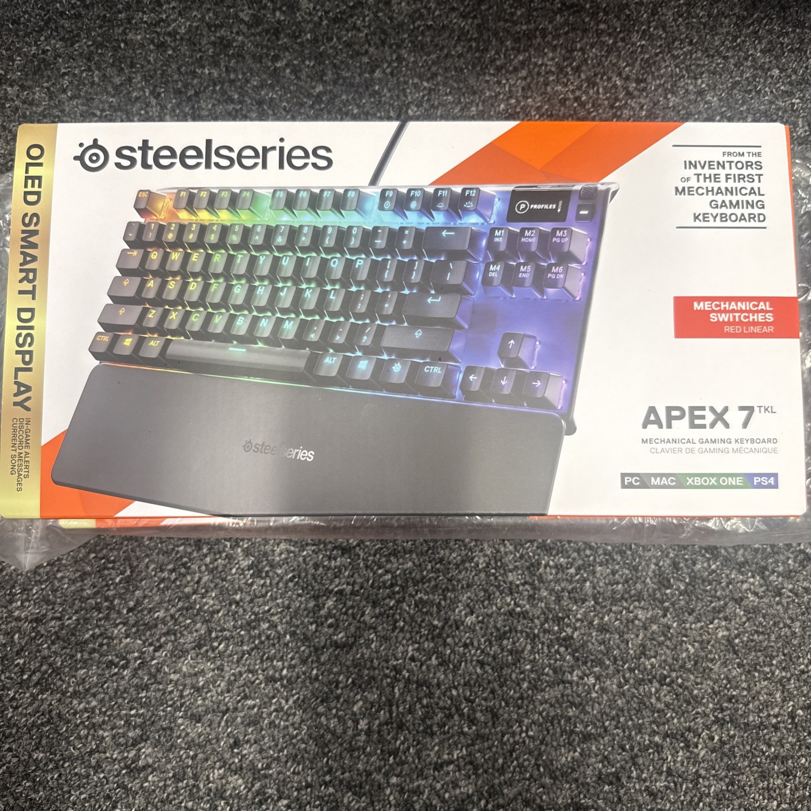 SteelSeries Apex 7 TKL Mechanical Gaming Keyboard with OLED Smart Display New