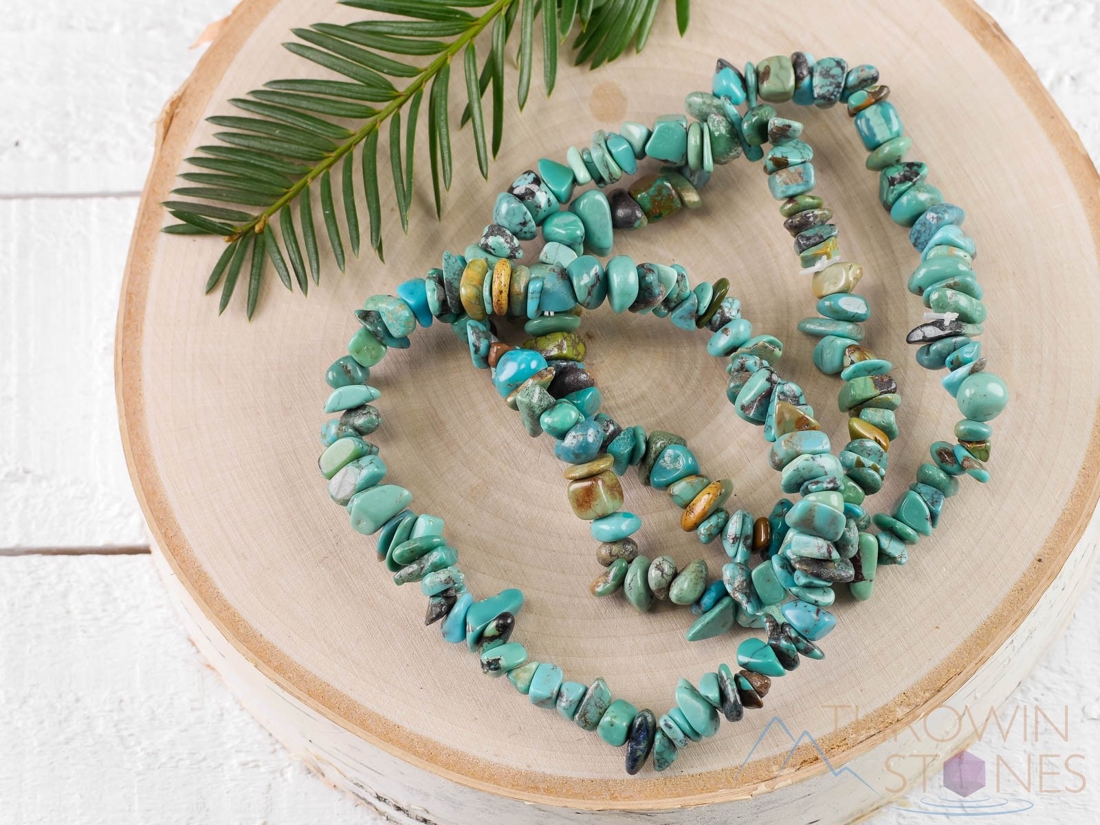 TURQUOISE Crystal Bracelet - Chip Beads - Beaded Handmade Healing Jewelry, E0726
