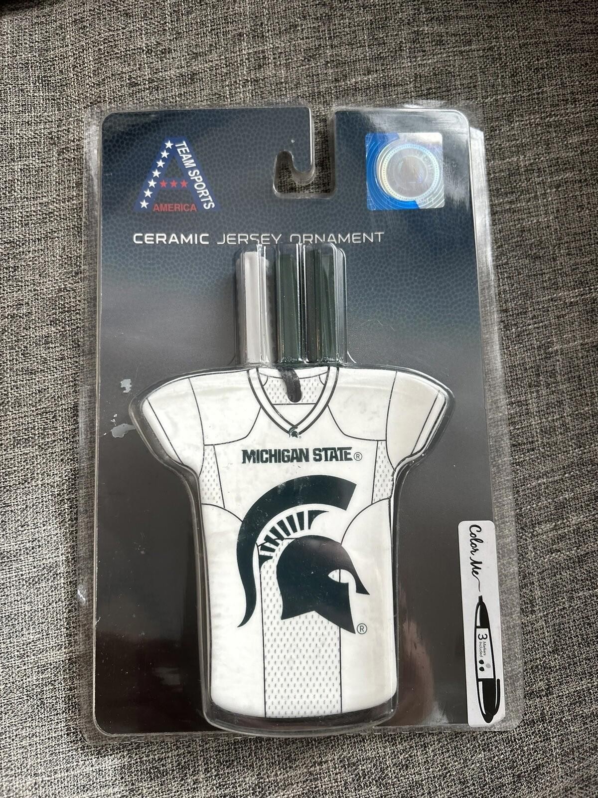 Michigan State Spartans Color In Ceramic Jersey Ornament