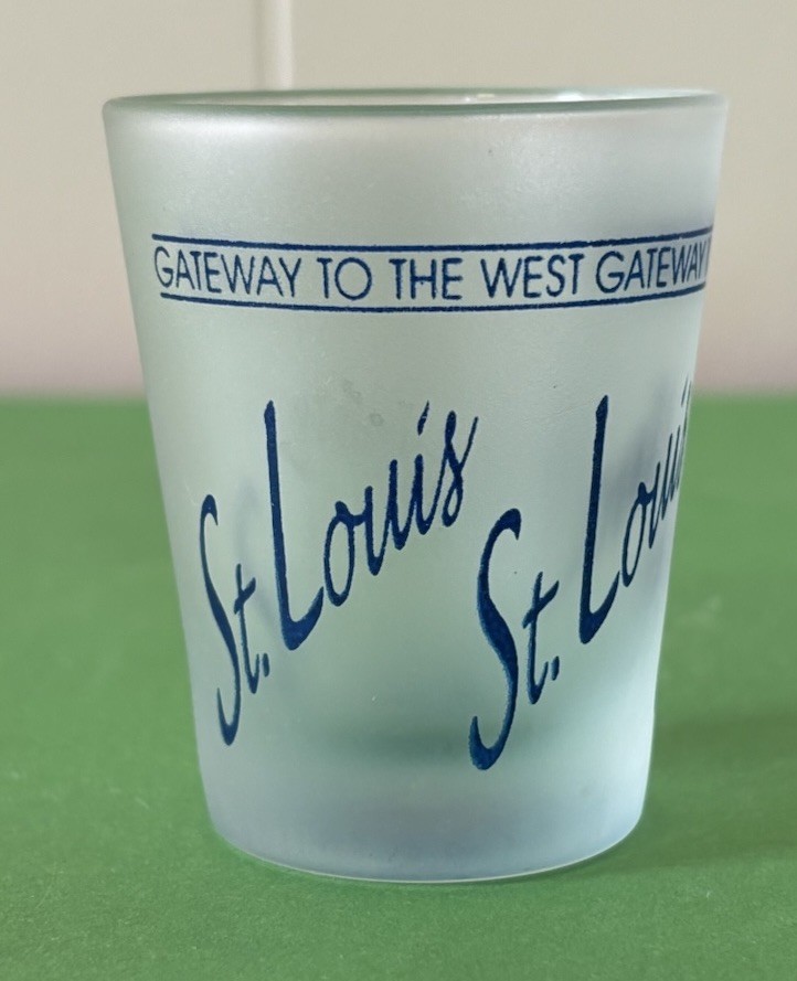 St. Louis “Gateway To The West” Frosted 2.25” Tall Souvenir Shot Glass