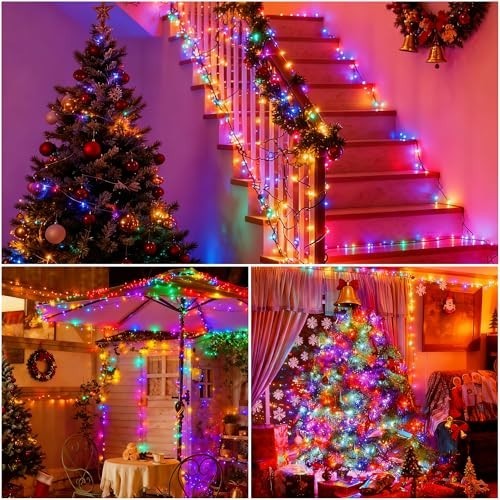 Multicolored Solar String Lights 480 LED 157FT - 8 Modes, Waterproof Twinkle Lig