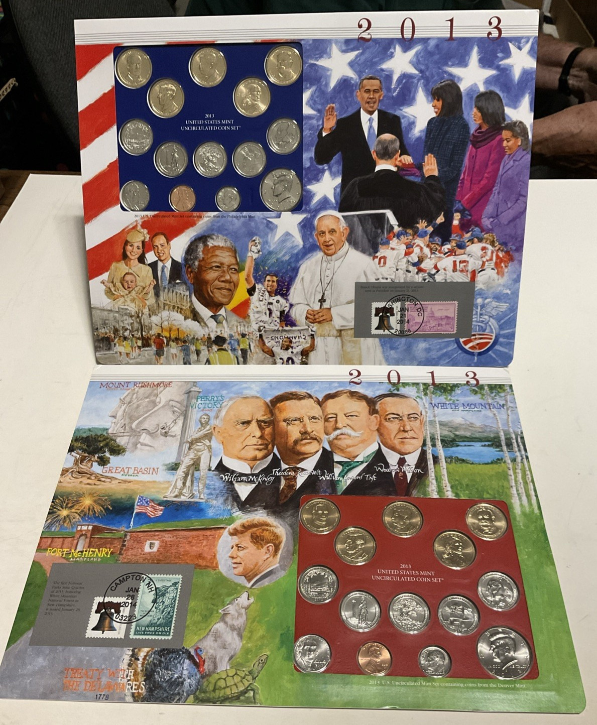 2013 P/D Uncirculated Mint Set Postal Commemorative Society Coin & Stamps