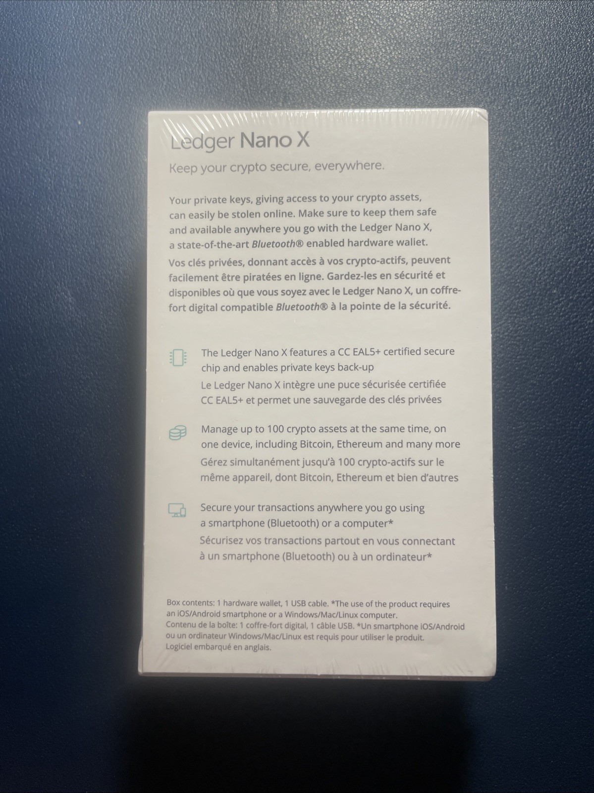 Ledger Nano X - Crypto Hardware Wallet - Bluetooth Compatible - New/Sealed