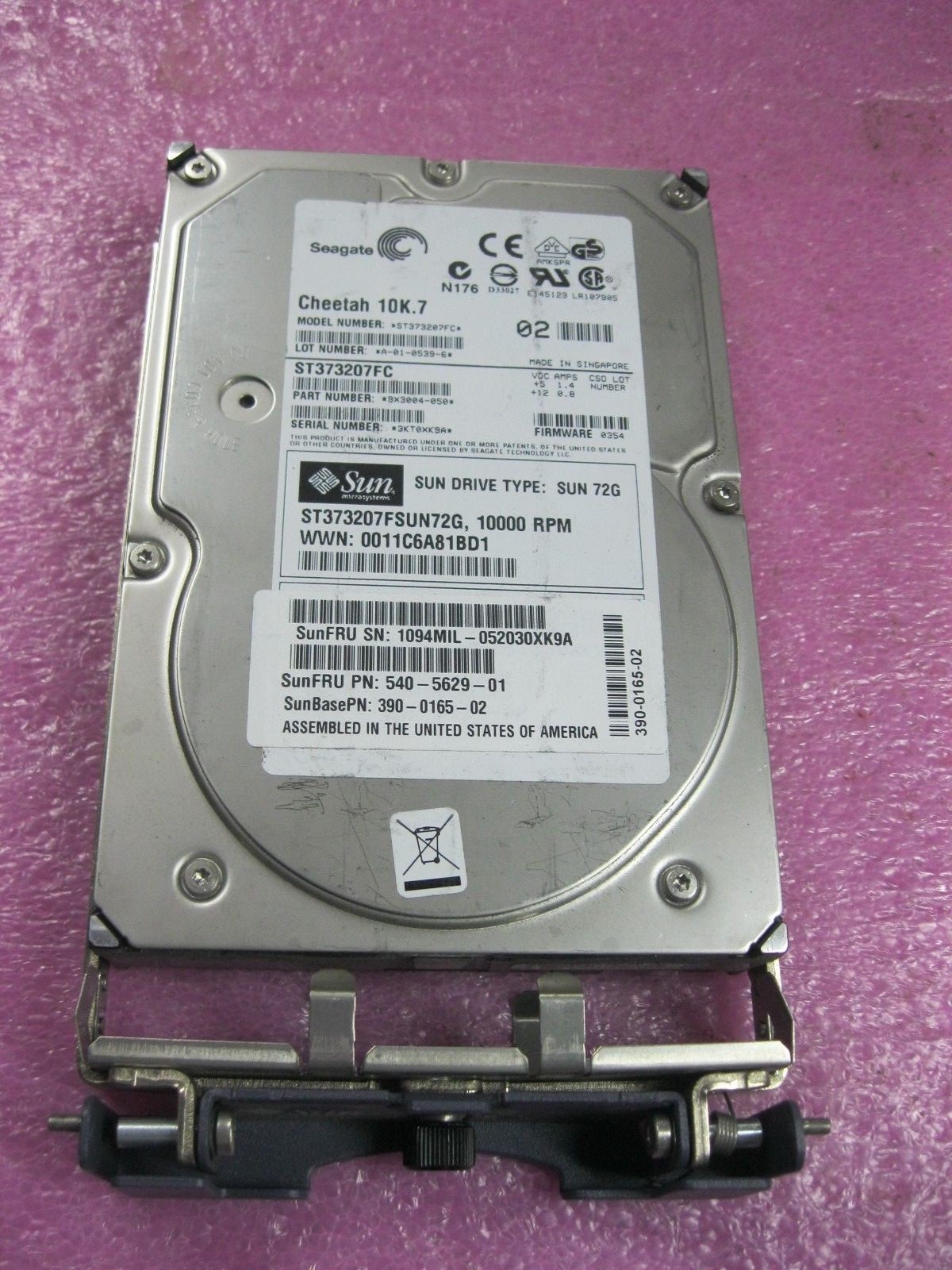 LOT 5 Sun 73GB FC HDD 390-0165 540-5629 10000 RPM ST373207FC