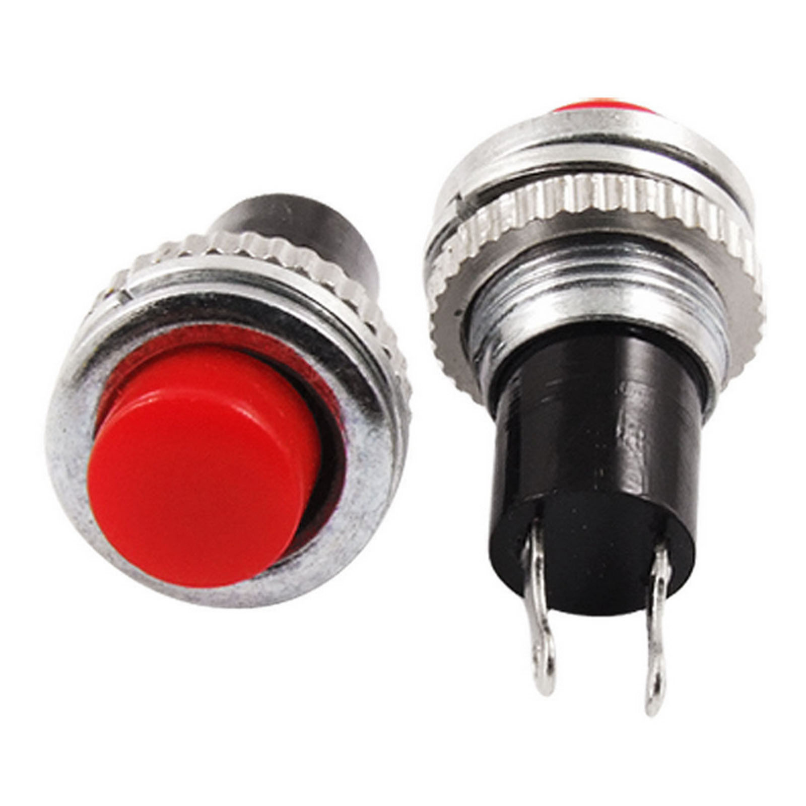 100pcs Momentary Red 10mm 2 Pin NO N/O Round Push Button Switch 1A 250V AC