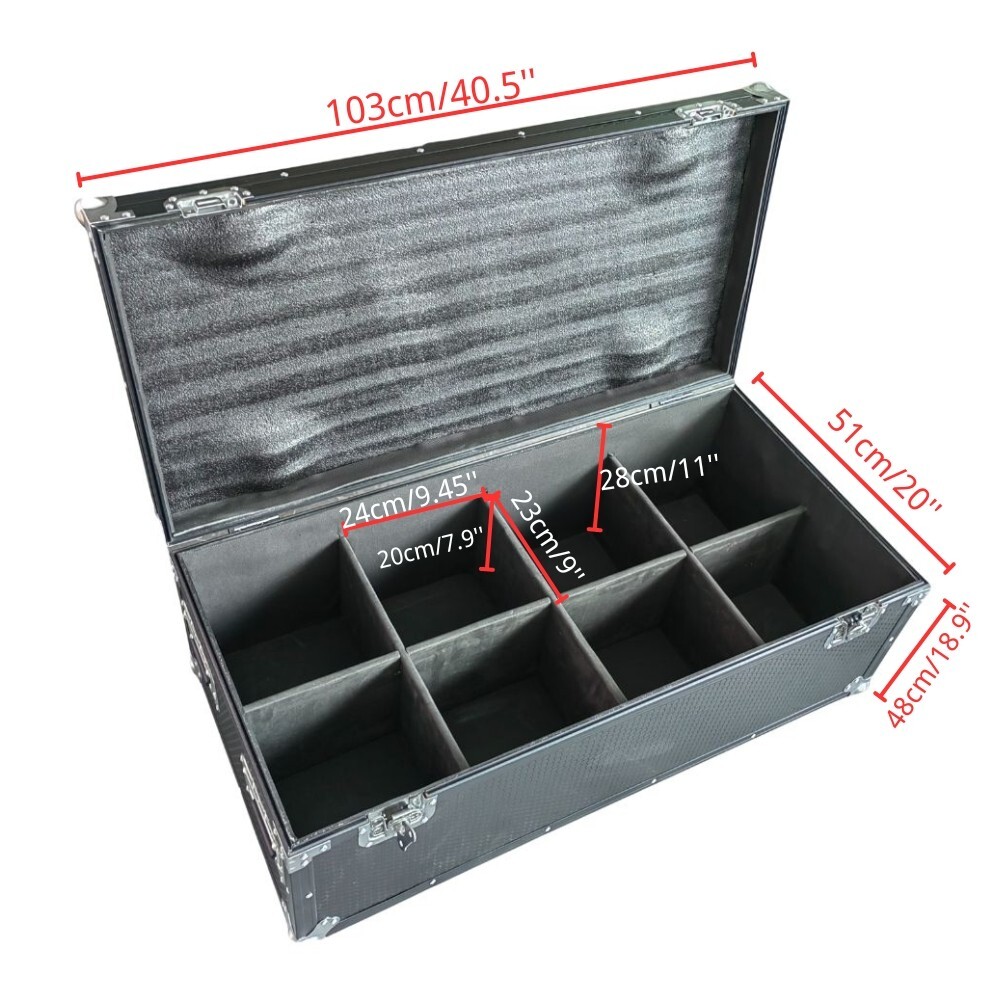 Flight Case with Wheels Pack 8pcs Indoor LED Par Light Empty Road Case US Stock