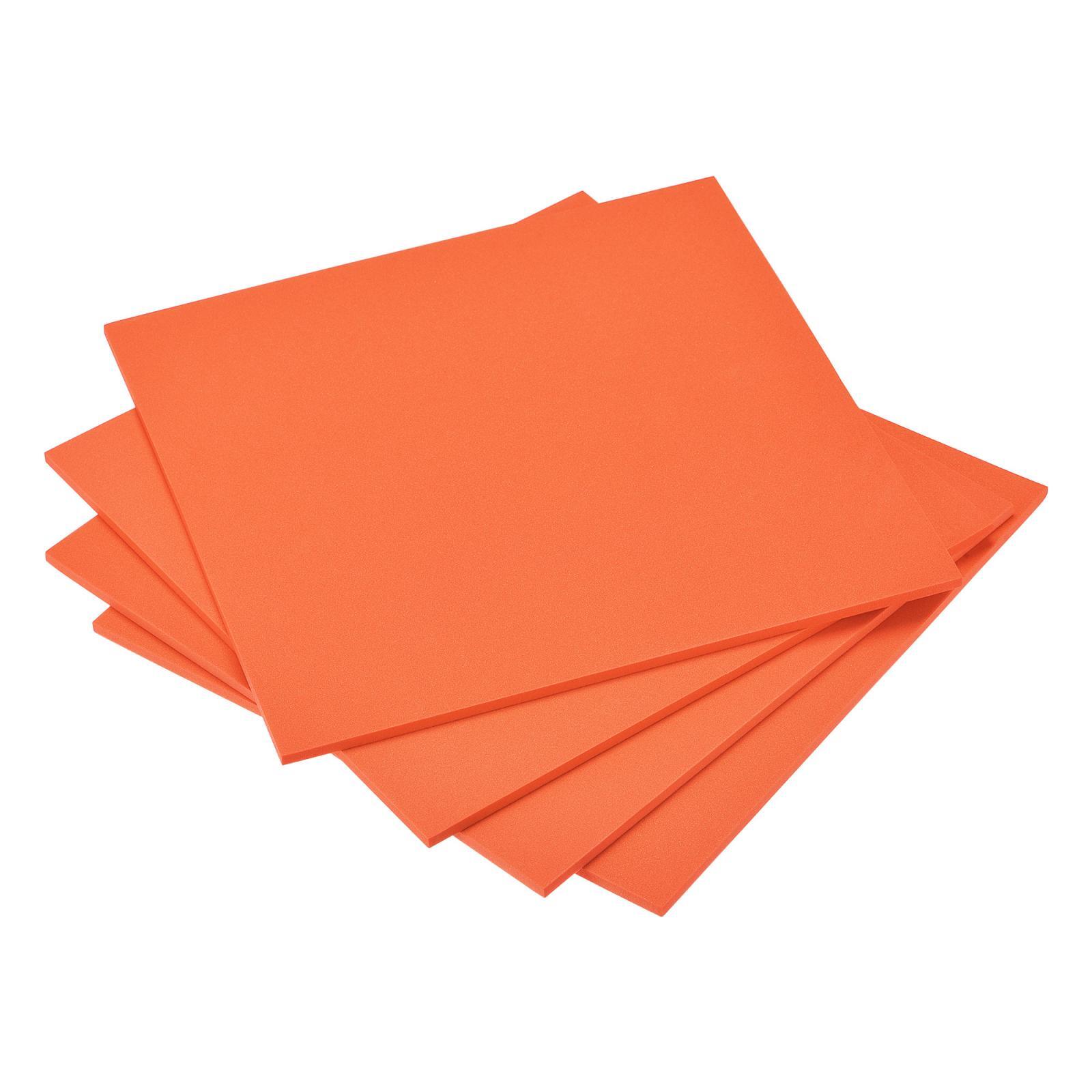 Orange EVA Foam Sheets 10 x 10 Inch 5mm Thickness for Crafts DIY Projects, 4 Pcs