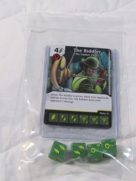DC Dice Masters World's Finest RIDDLER Set RARE Uncommon CUR NEW + 4 Dice