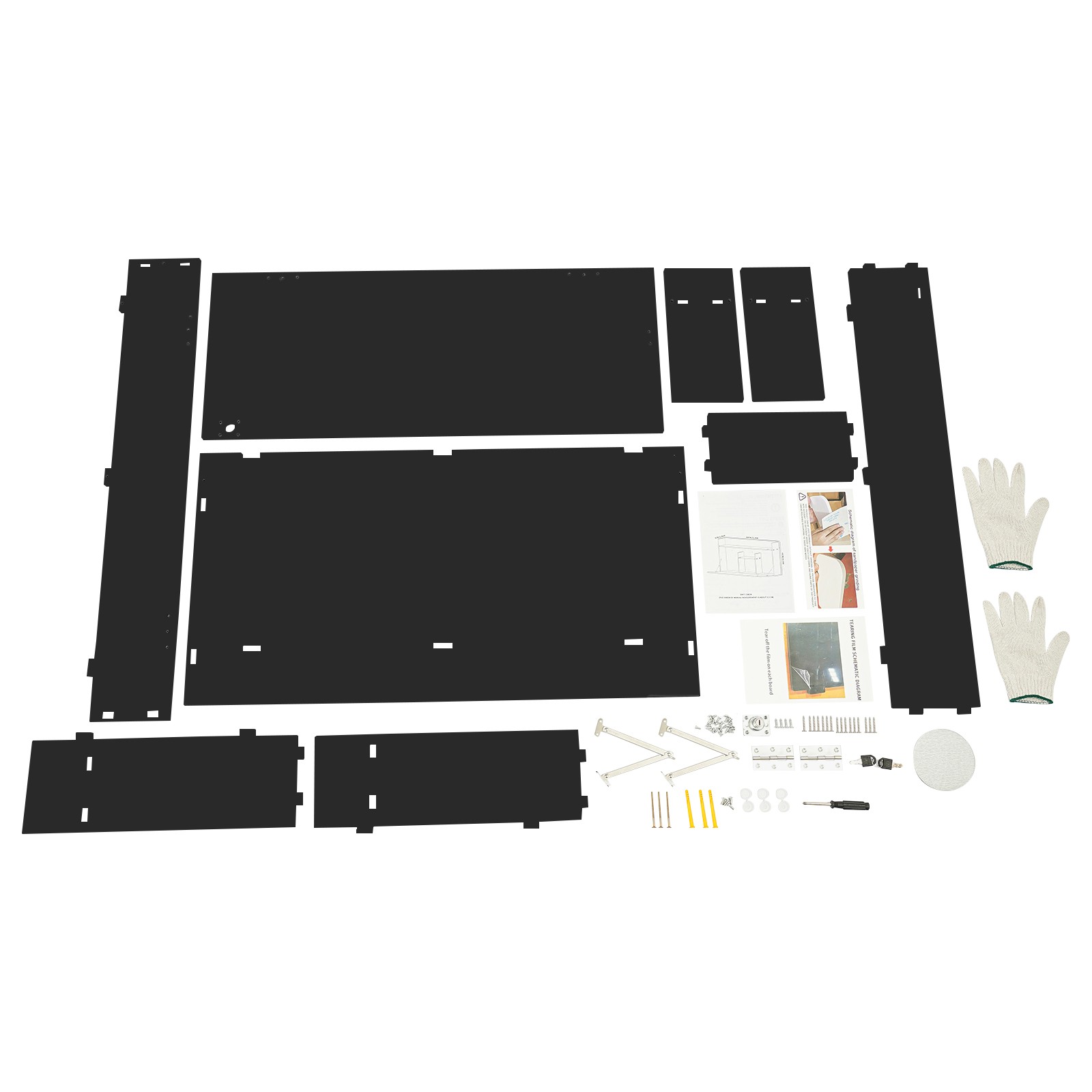 80*42*15cm Black Multifunctional Floating Desk Wall-mounted Foldable Cabinet