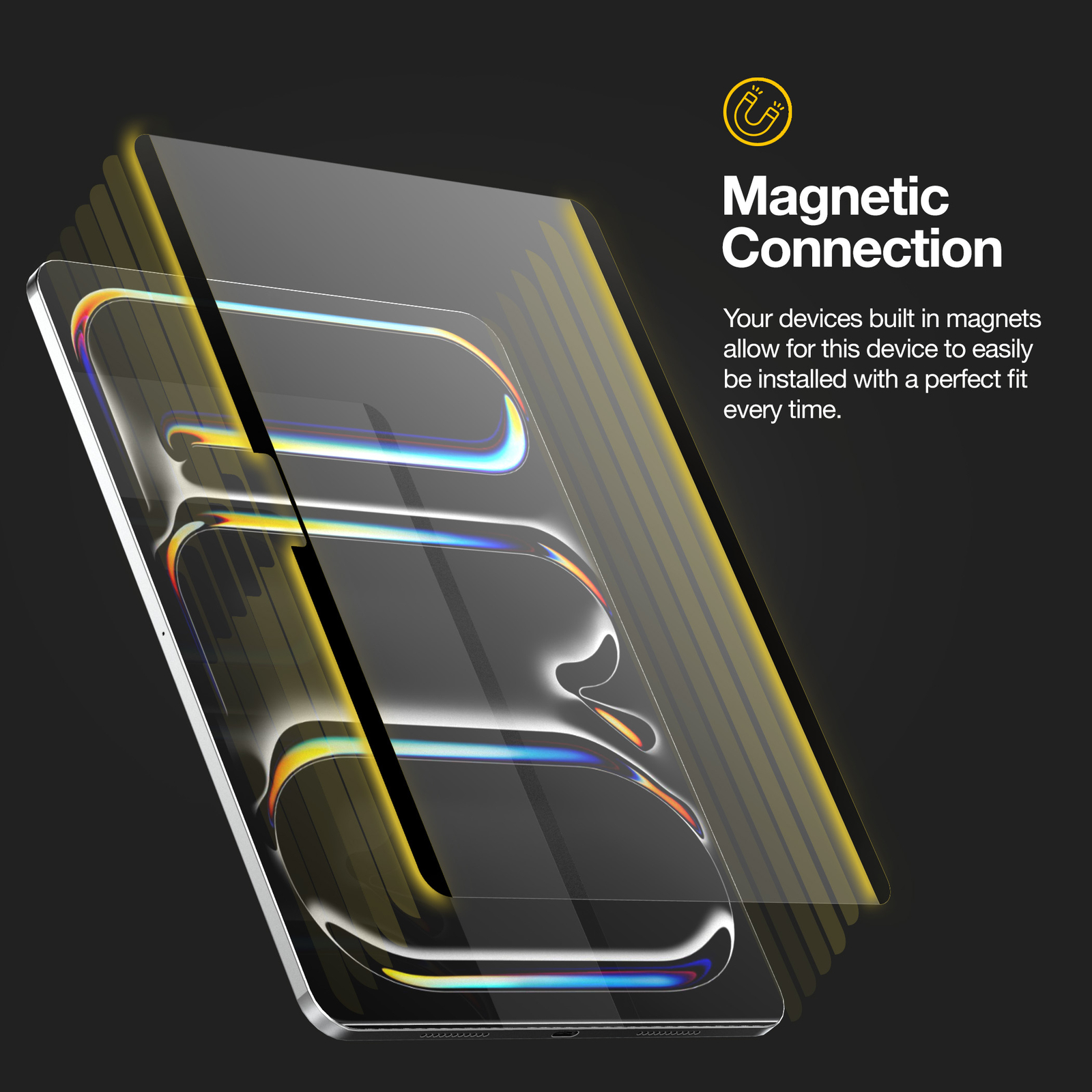 For iPad Pro 11″(2024) Magnetic Removeable PET Screen Protector