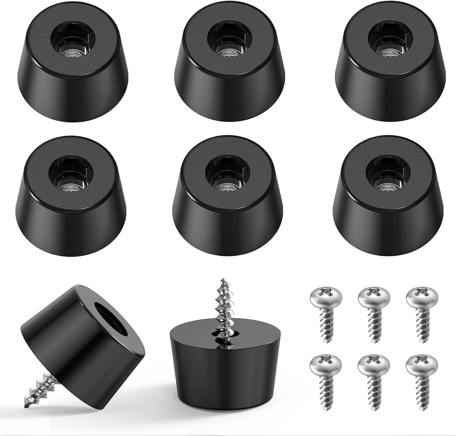 8 Pack Cutting Board Feet Non Slip Rubber Bumpers with Screws 0.83 x 0.39 Inch B