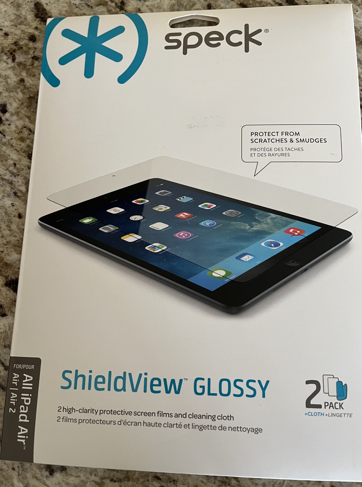 Speck ShieldView glossy screen protector for ipad air 2, 2-pack, 71957-c255