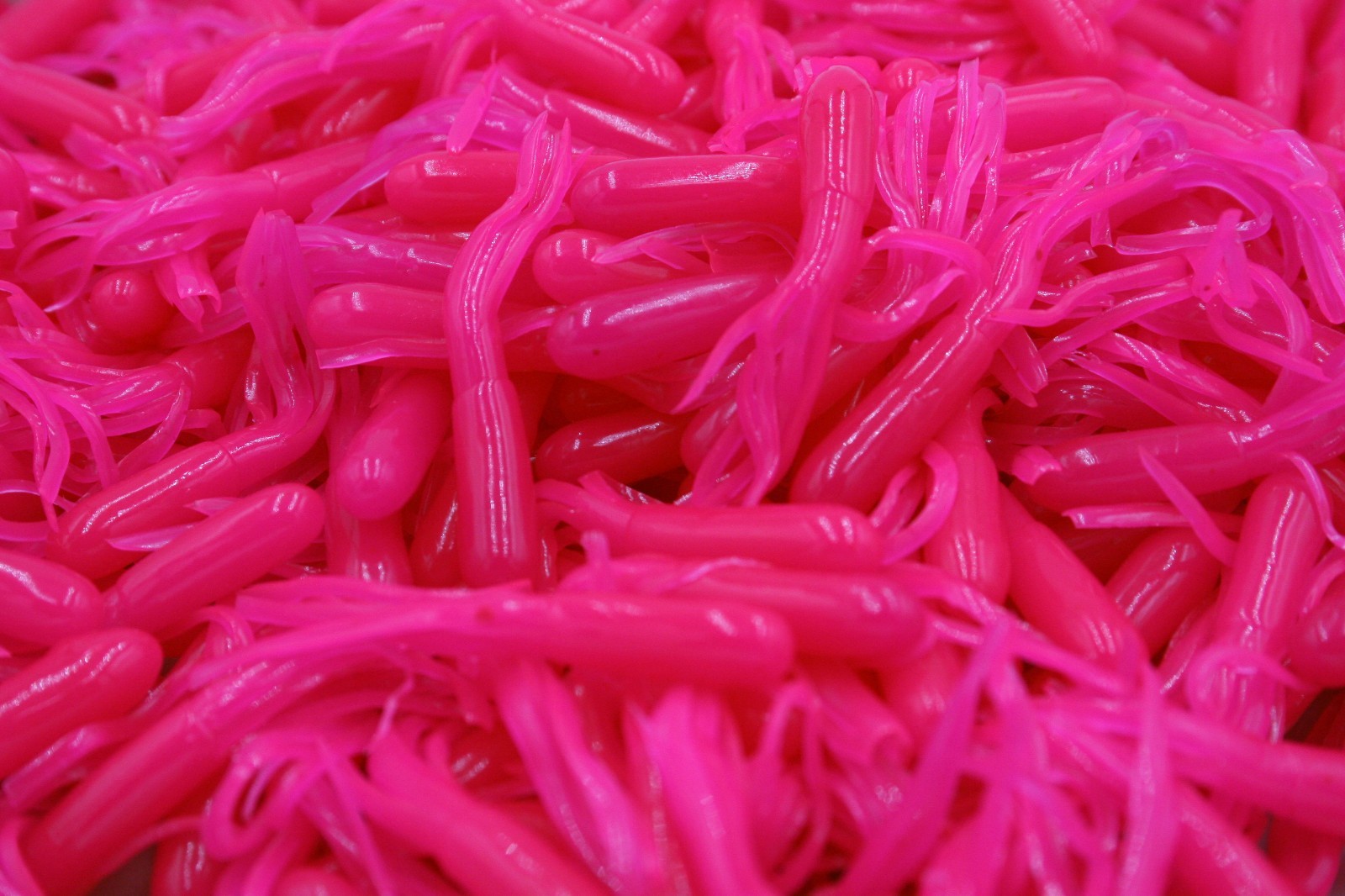 40 pk 1.5" Hot Pink Crappie Fishing Tube Jig Skirts Perch Bluegill Bream Trout