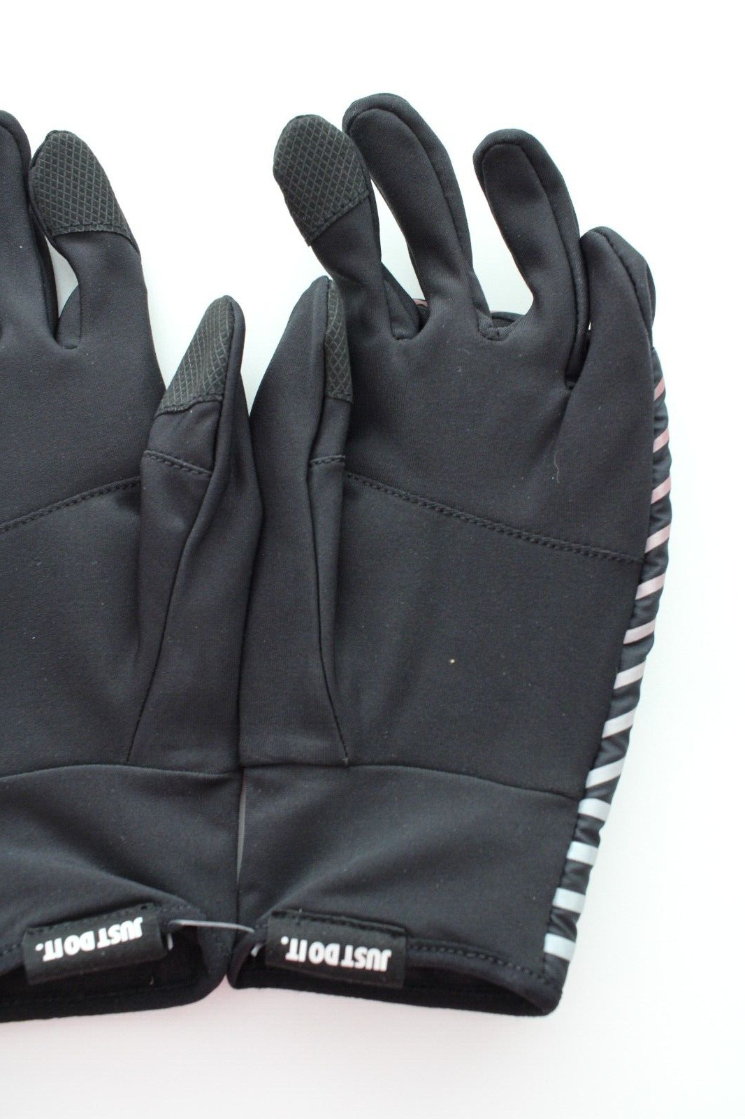Nike Flashed Layered Womens Quilted Run Gloves Medium Black/Hyper Crimson/Silver