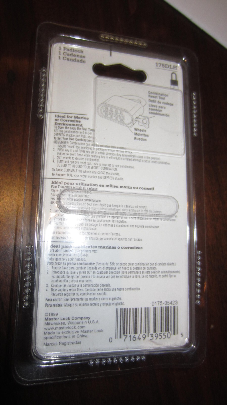 Master Lock 175DLH Brass Re Settable Combination Padlock Hardened with 2 1/4 "