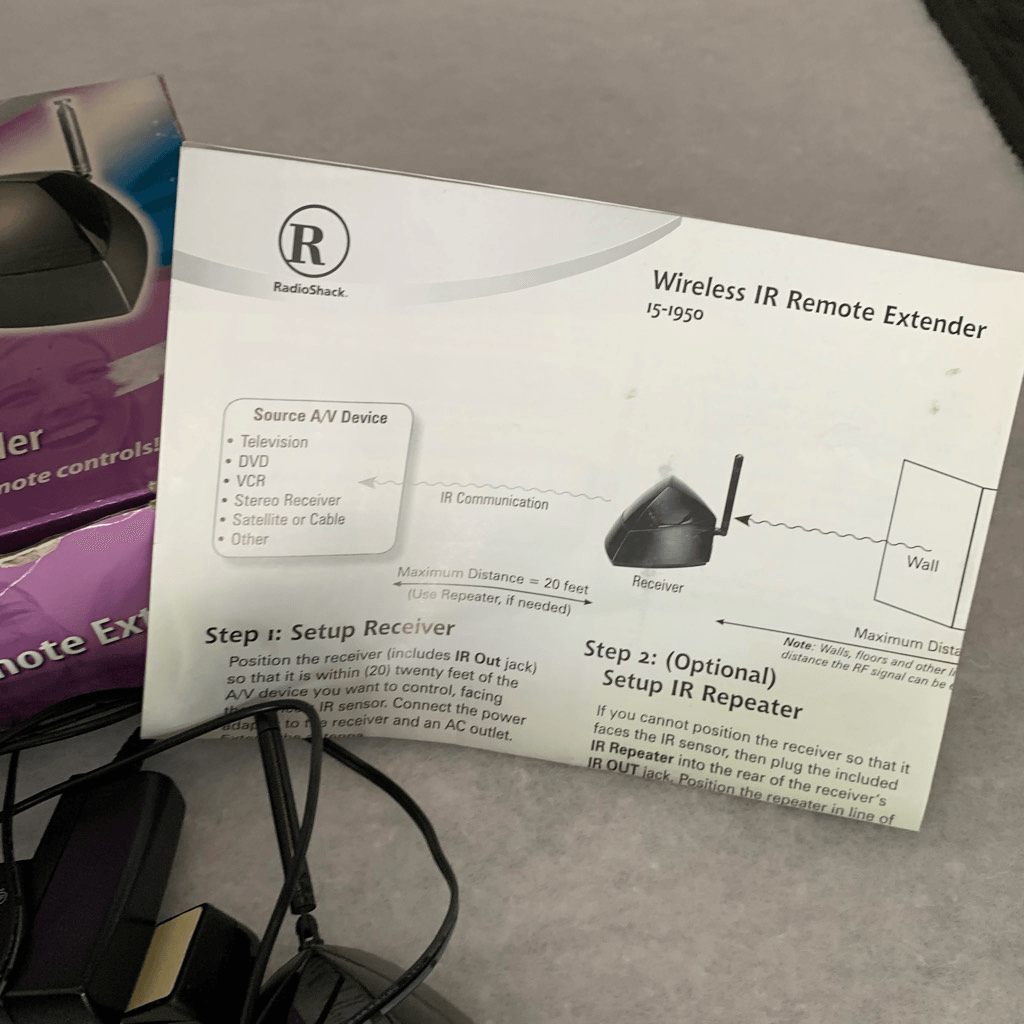 Radio Shack Wireless IR Remote Extender 15-1950