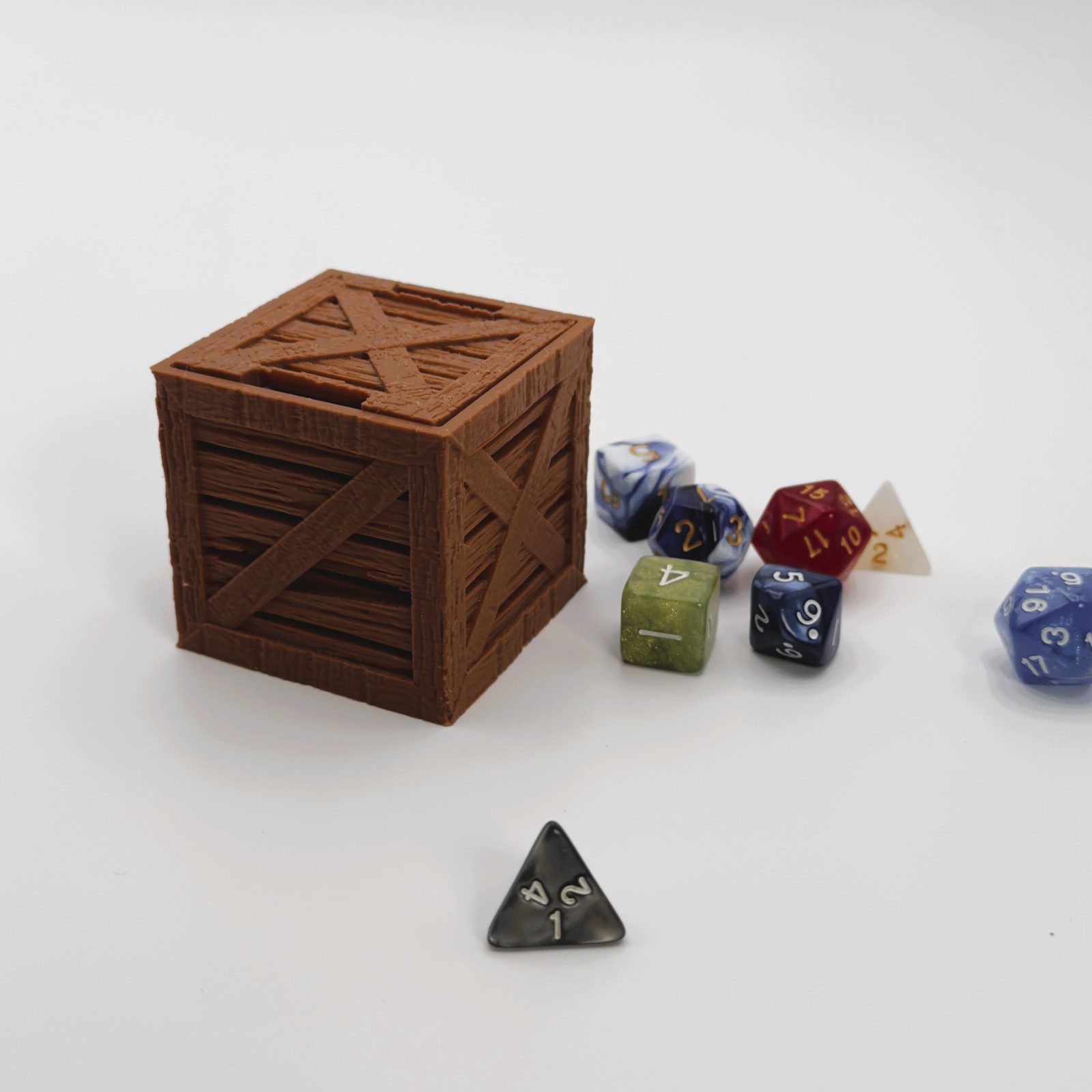 Dice Vault Crate Box for 2 Sets – DnD Organizer, RPG Dice Holder