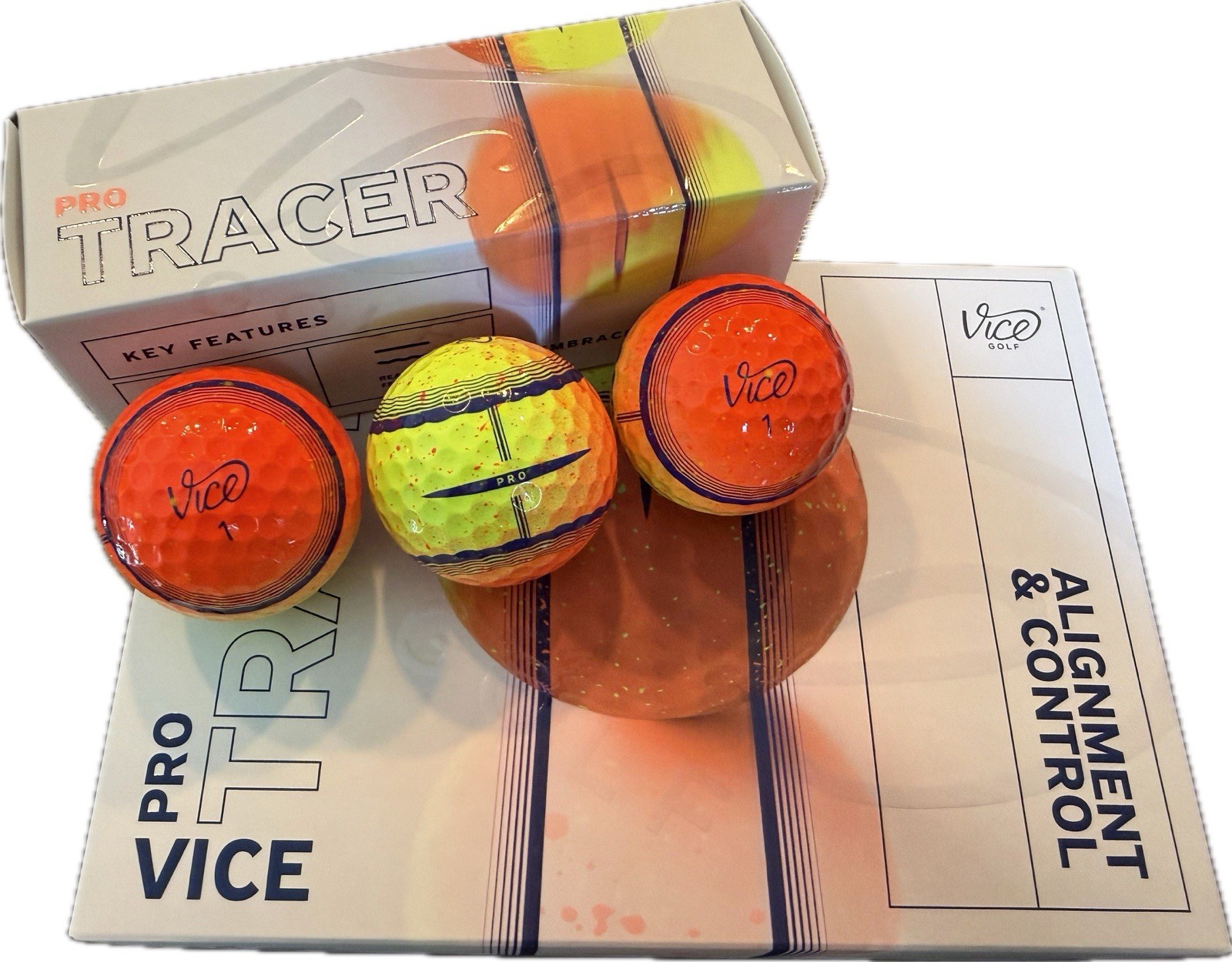 **NEW** Vice Pro Tracer “Fireball” Golf Balls - 3 Balls