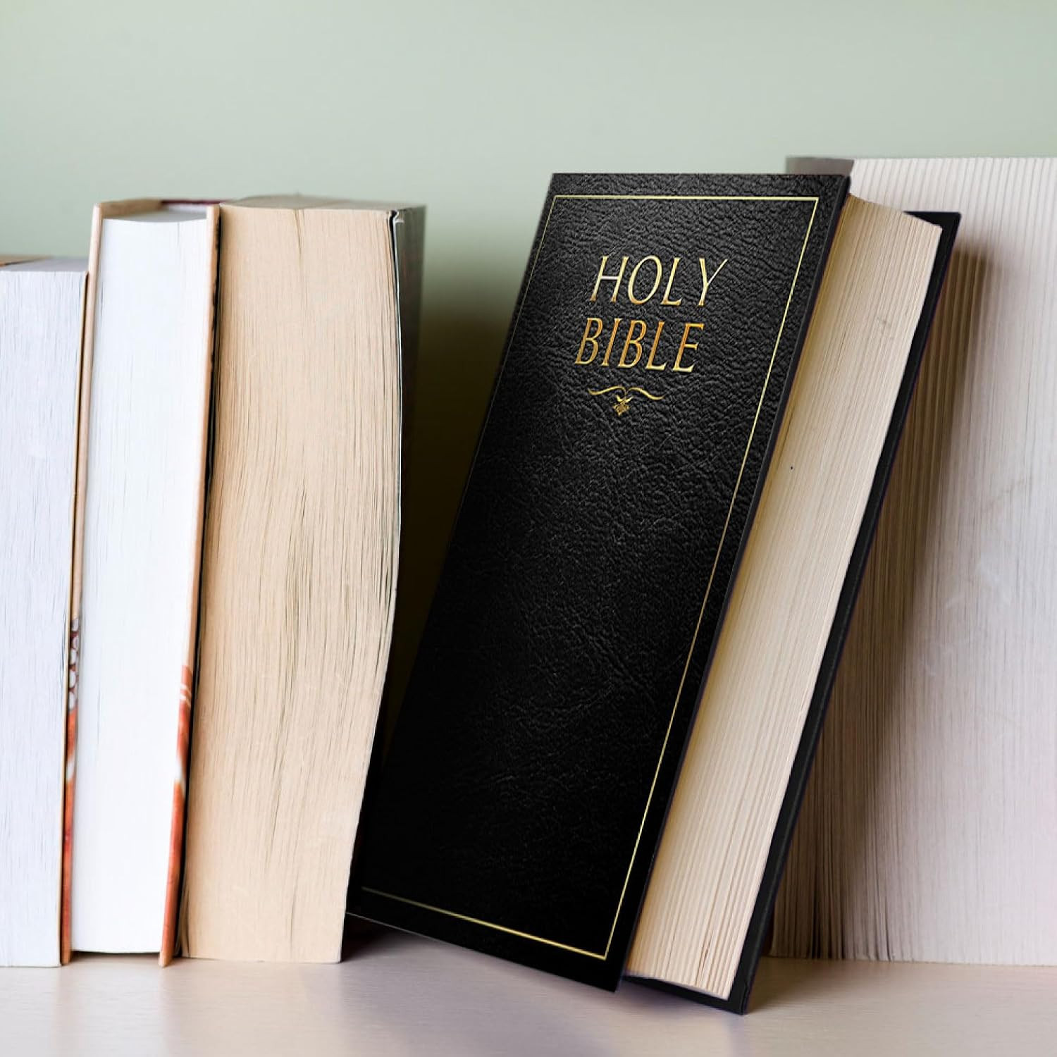 Bible Book Safe (Large, Combination Lock) | Enclosed metal lockbox fixed inside