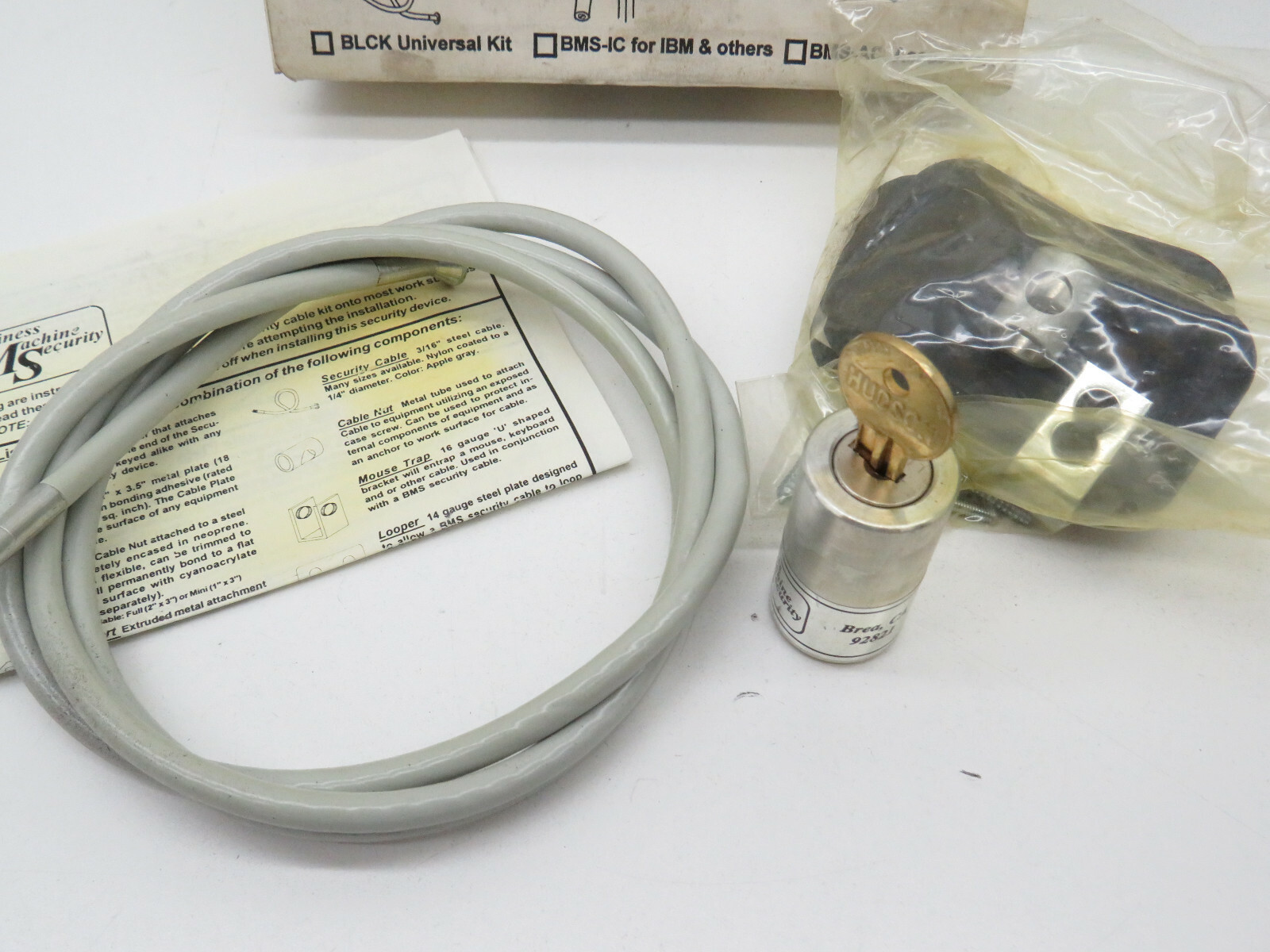 BMS SnapLoc Steel Cable Kit with Lock and Key for Securing Electronics