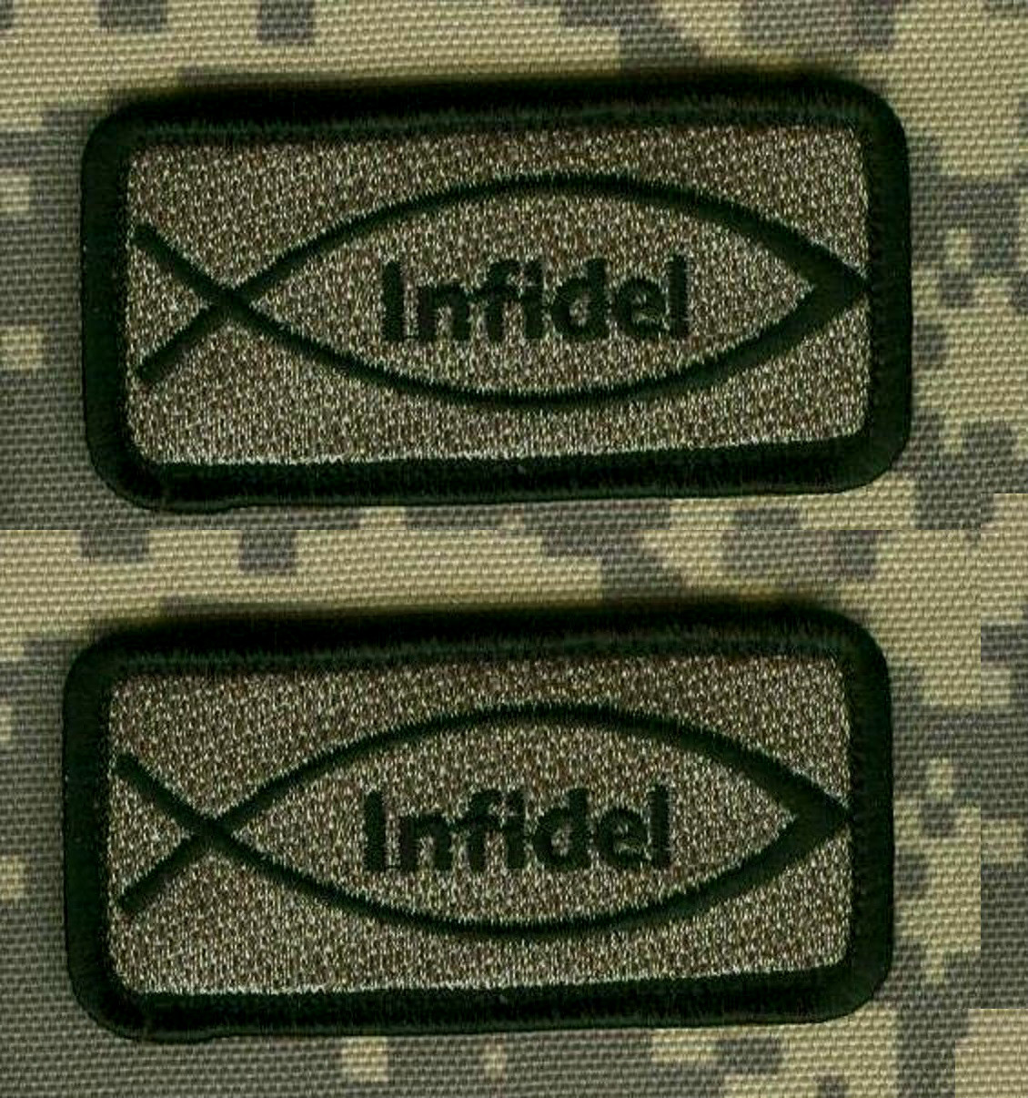 KANDAHAR WHACKER© ISAF MARSOC JTF2 WAR TROPHY OD TAB Christian Fish INFIDEL كافر